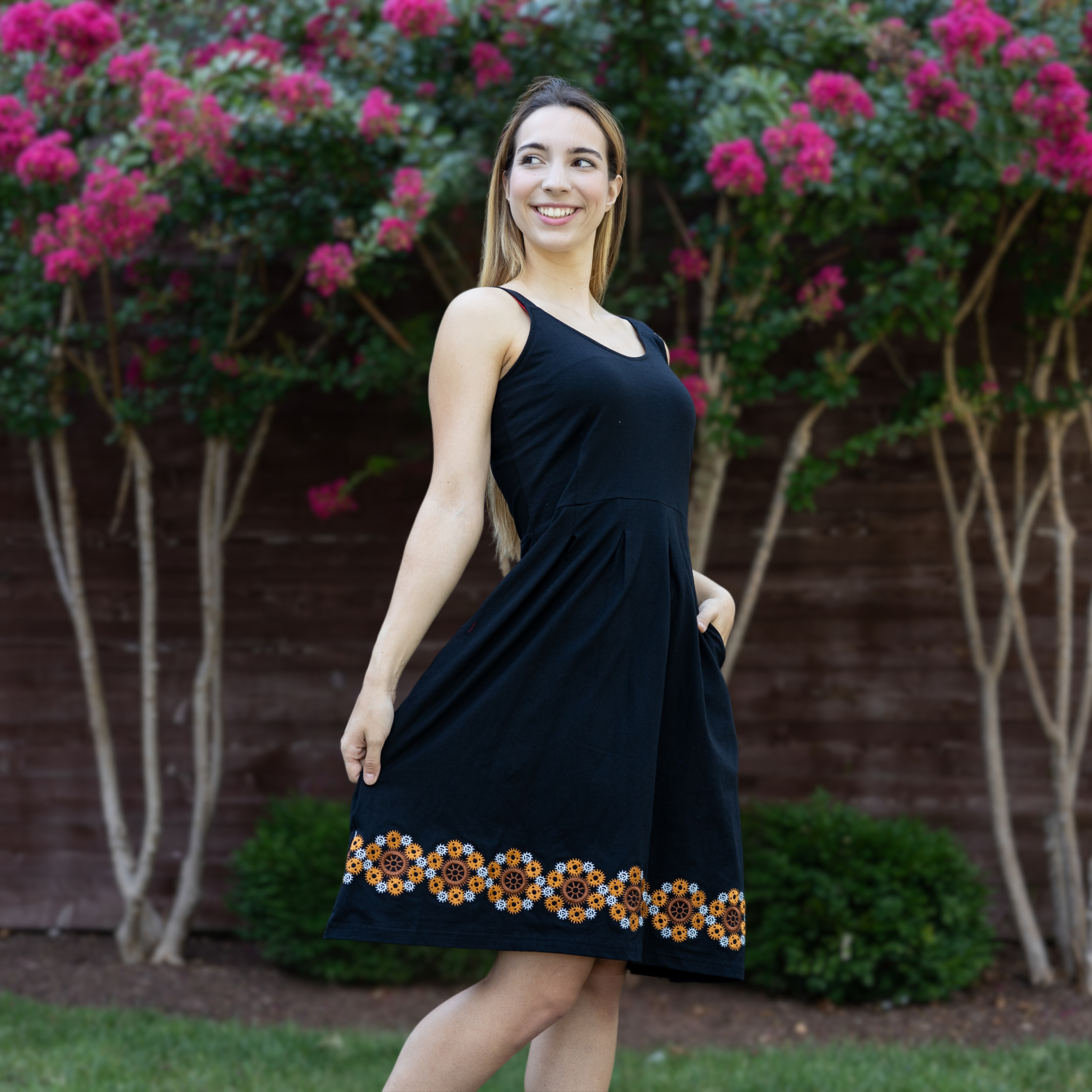 Gears Embroidery Dress