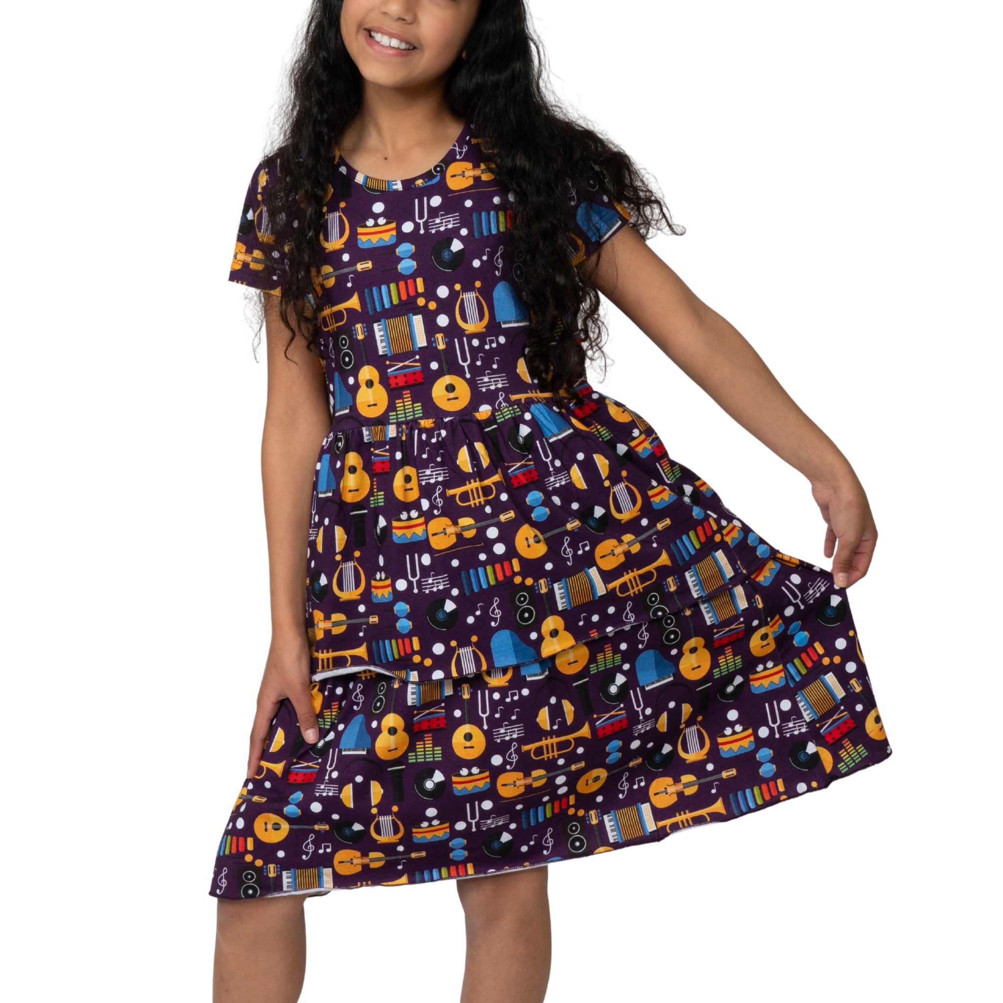 (Pre-order) Music Fun Kids Layered Dress