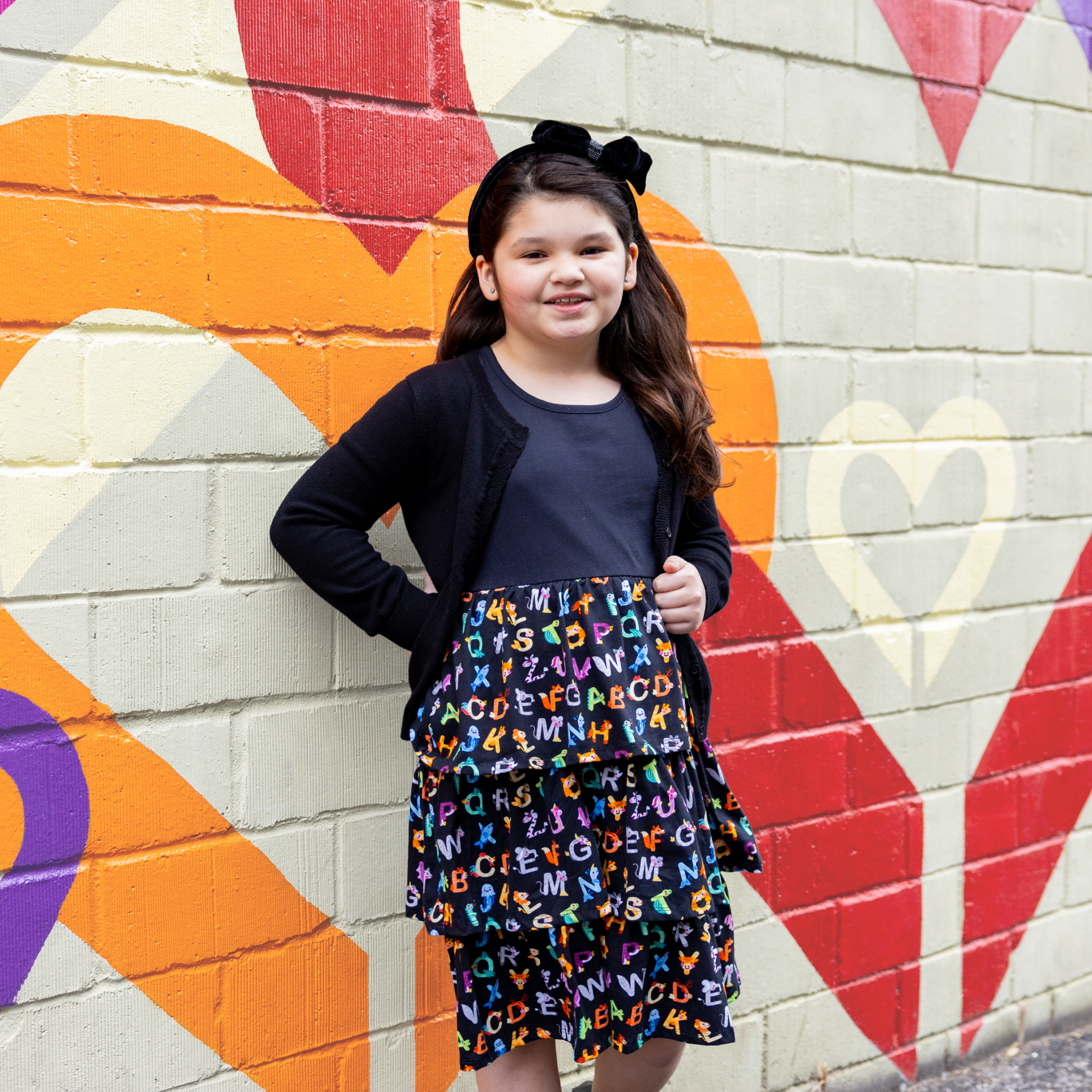 Animal Alphabet Kids Layered Dress