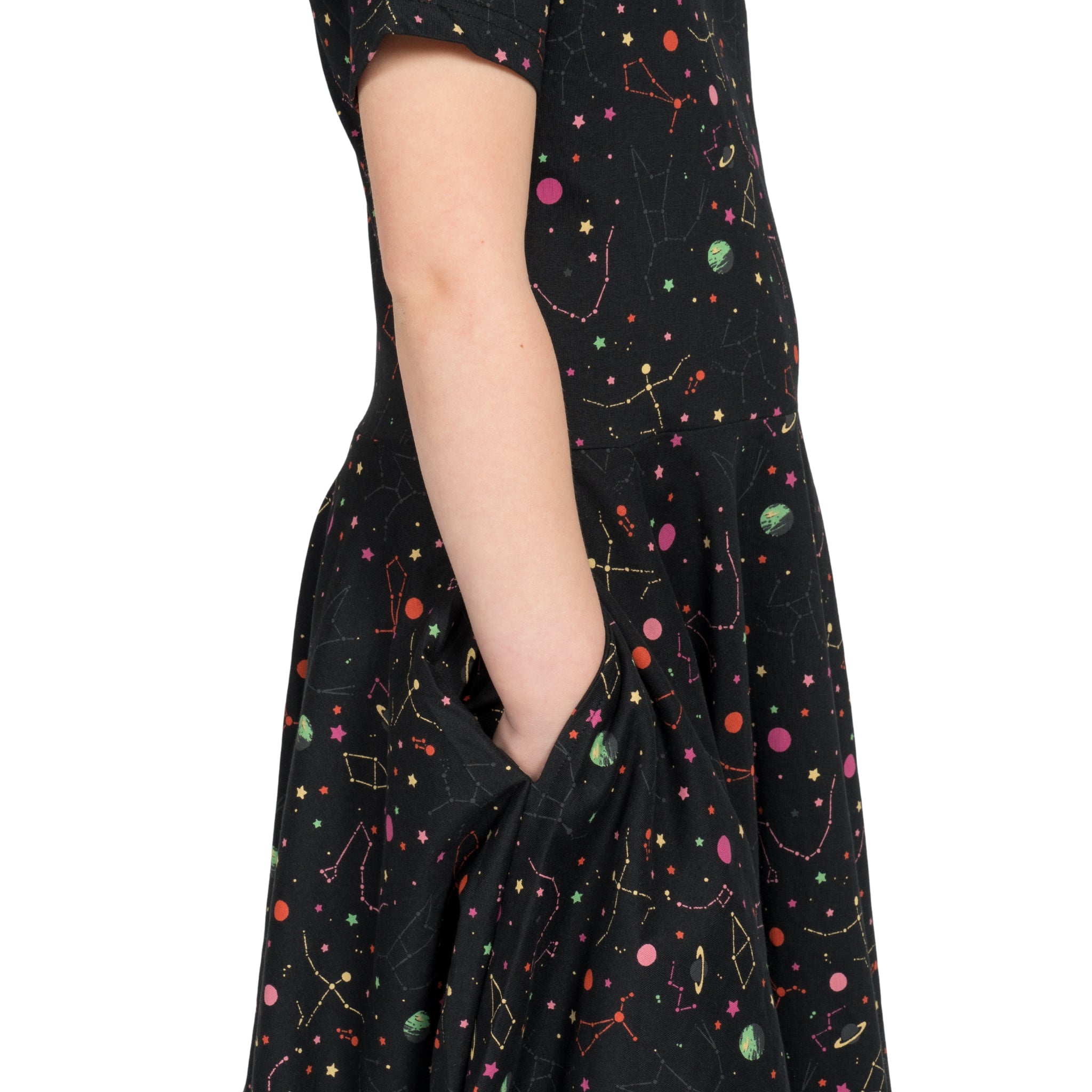 Rainbow Constellations Glow-in-the-Dark Kids Twirl Dress