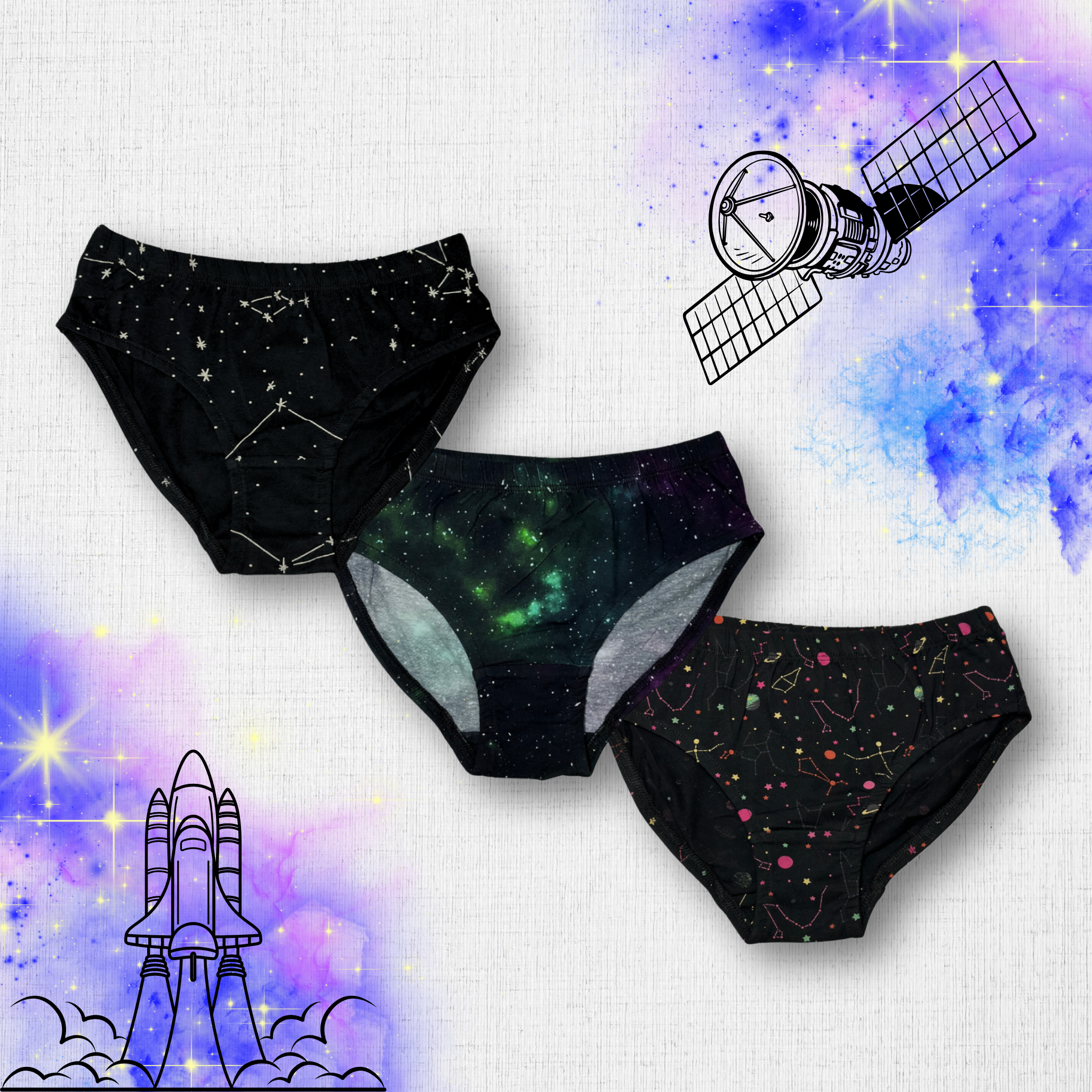 Space Kids Underwear - 3 Pack