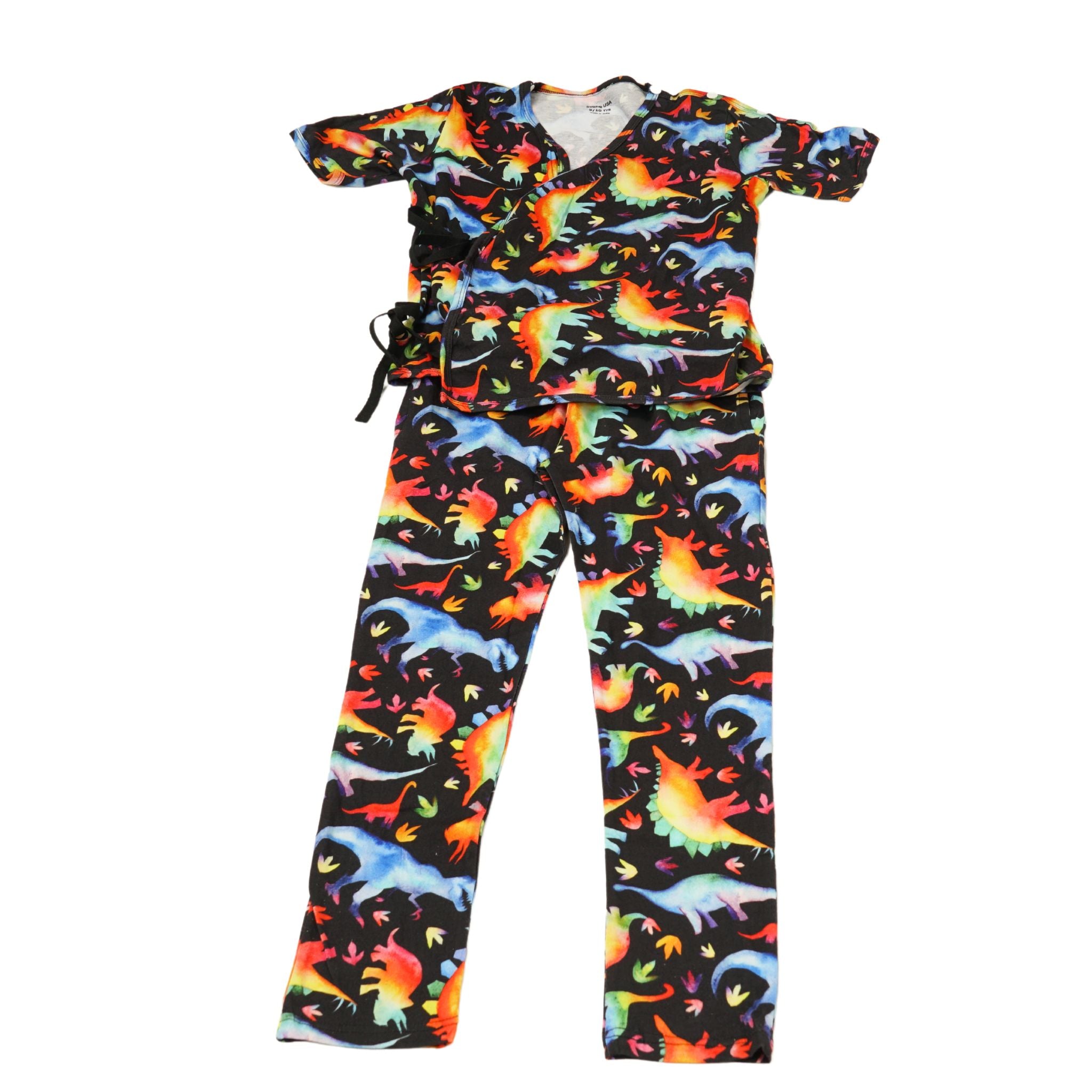 Rainbowsaurus Kimono Gown and Pants Pajamas Set