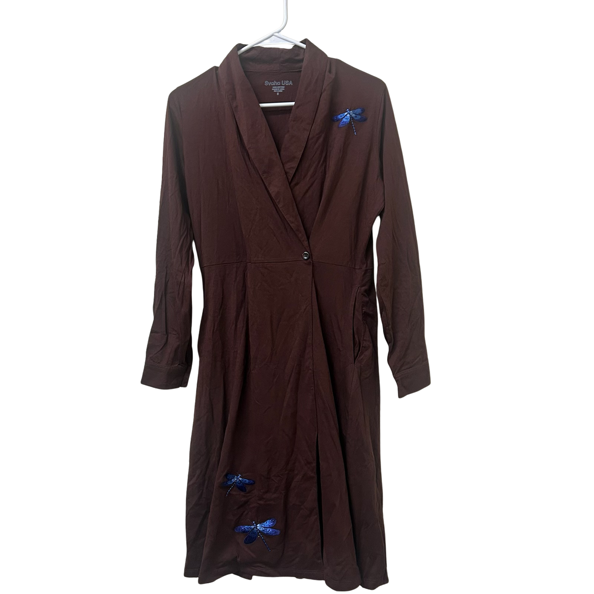 Dragonflies Brown Dress Sample- S