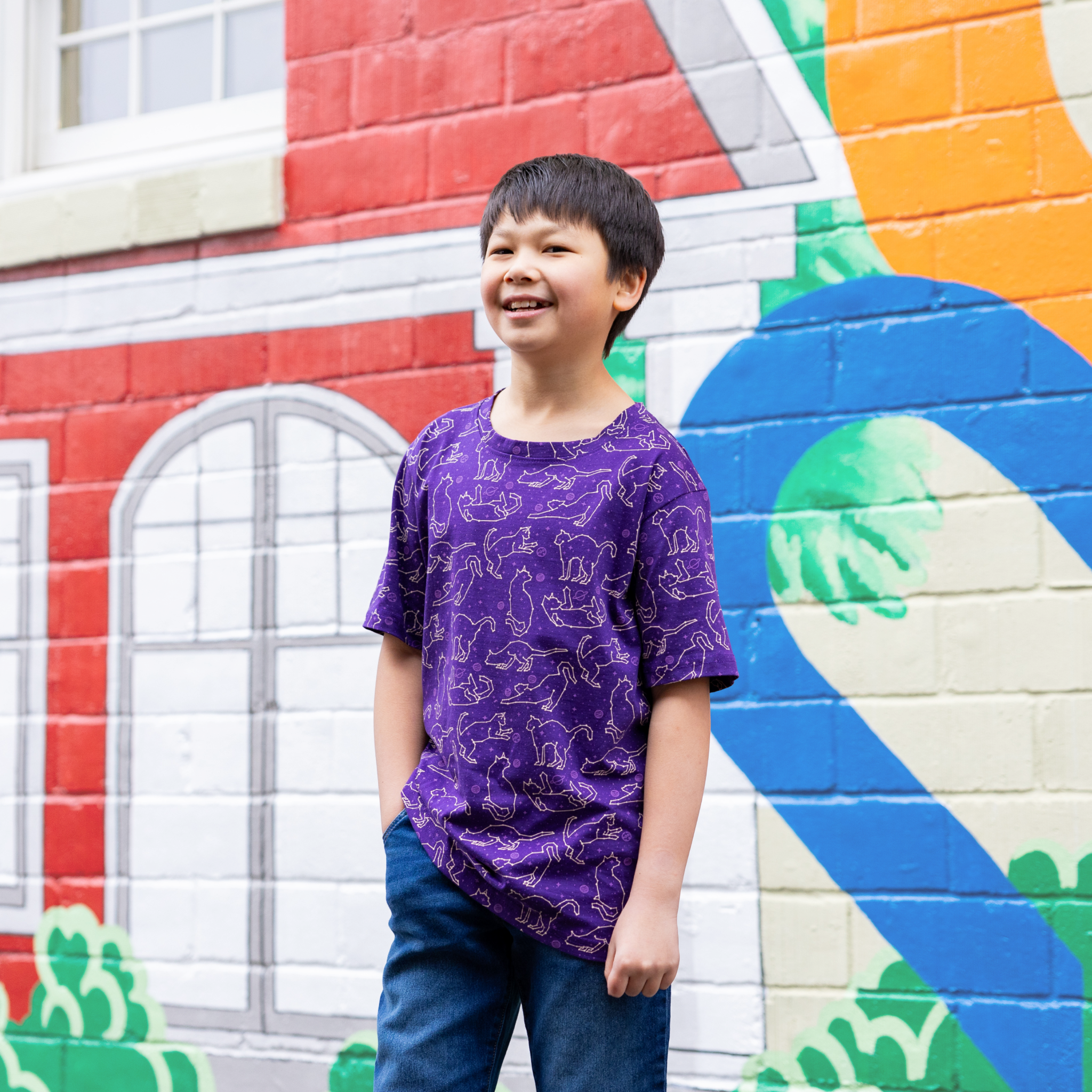 Cats Constellations Glow-in-the-Dark Kids T-Shirt