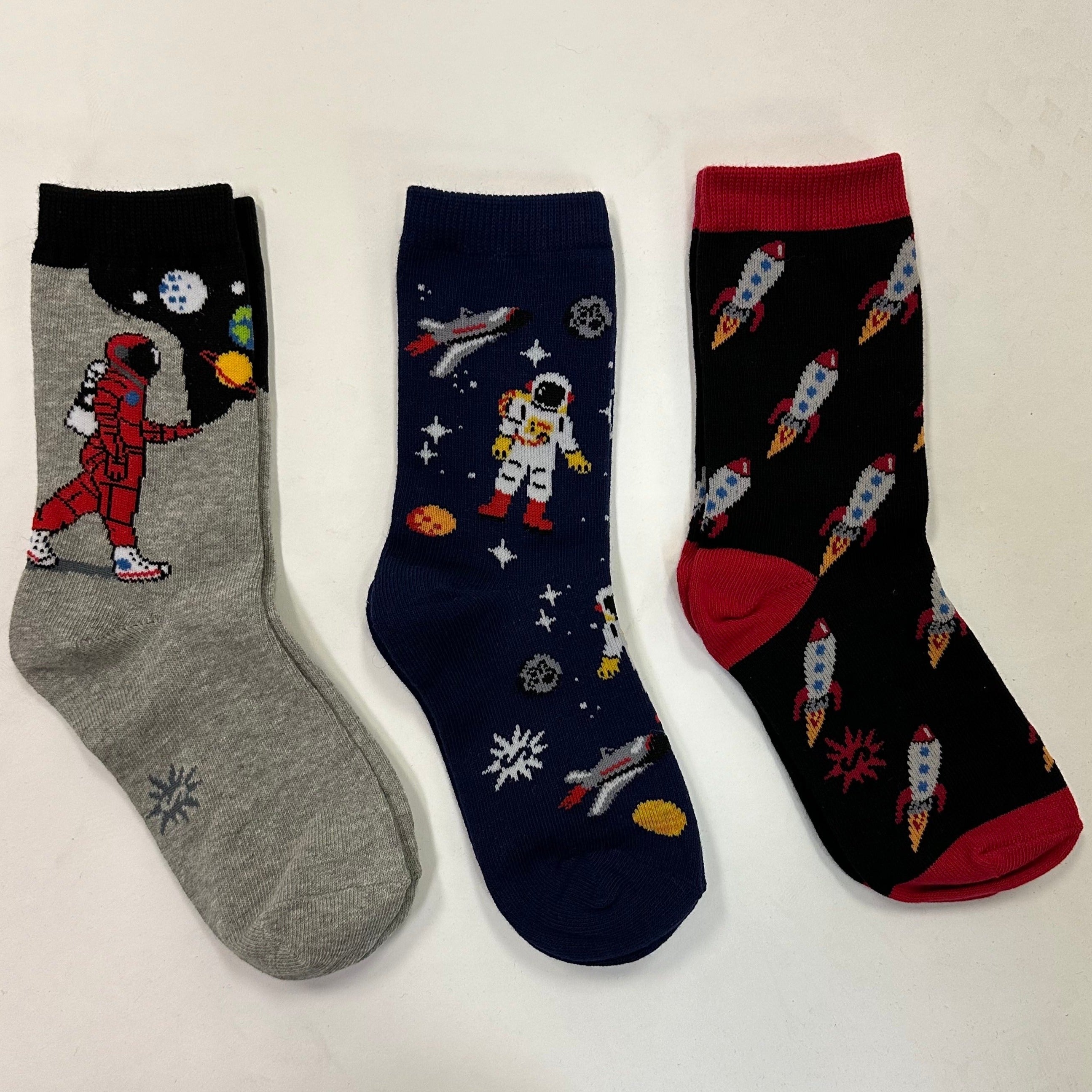 Moon Walk In The Morning Junior Crew Socks 3-Pack