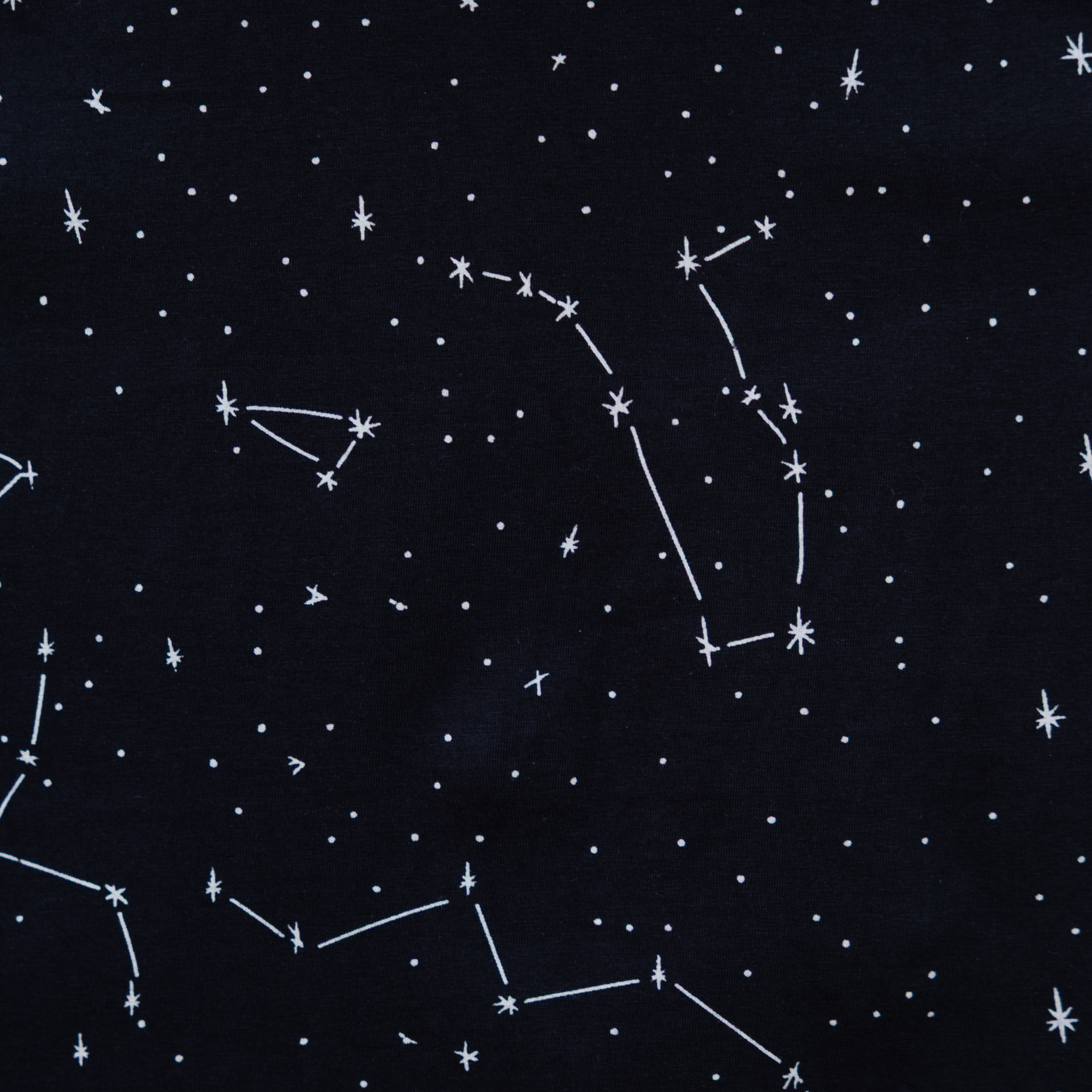 Constellations Glow-in-the-dark Short Sleeve Long Midi Dress (With Waist Seam)