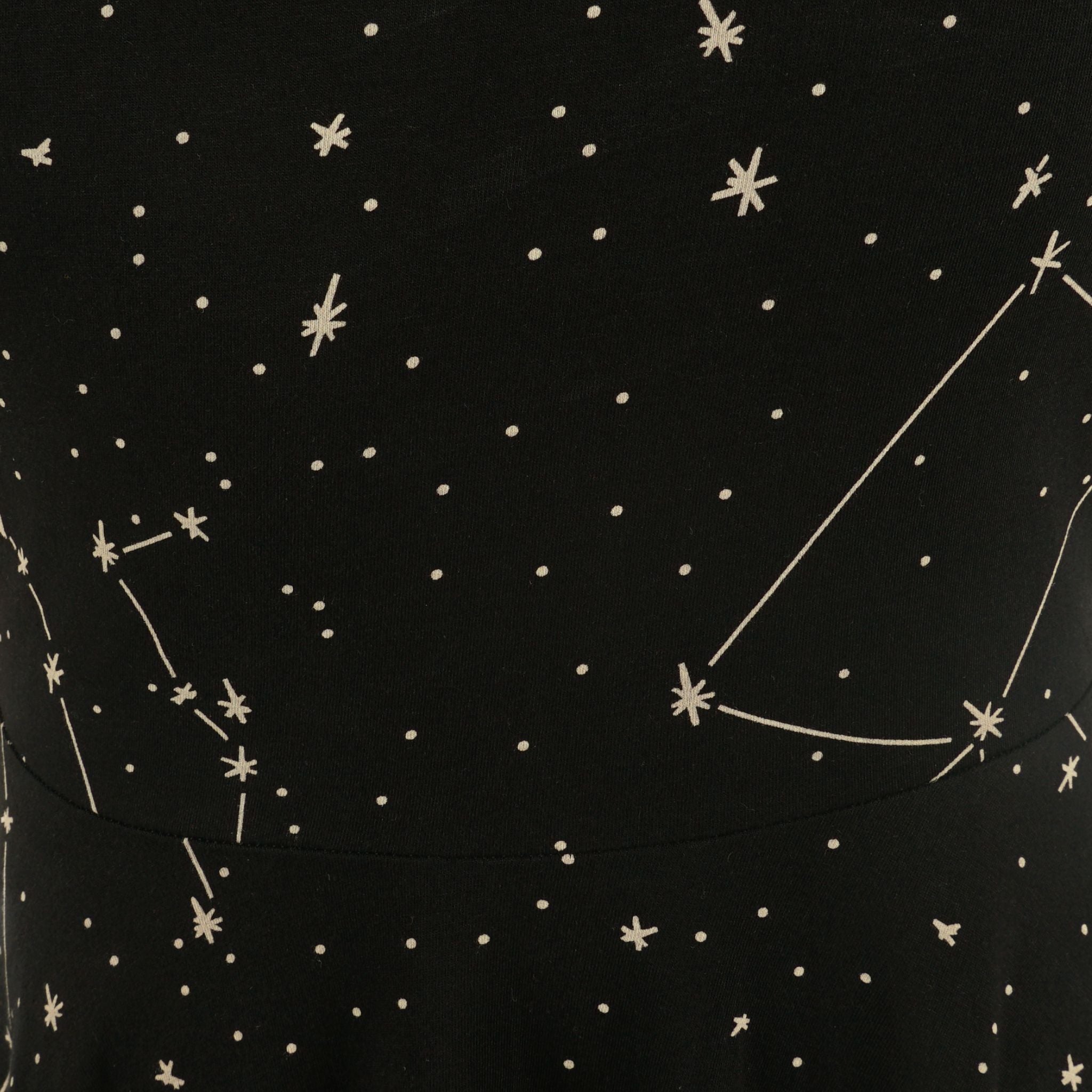 Constellations Glow-in-the-dark Long Midi Dress (With Waist Seam)