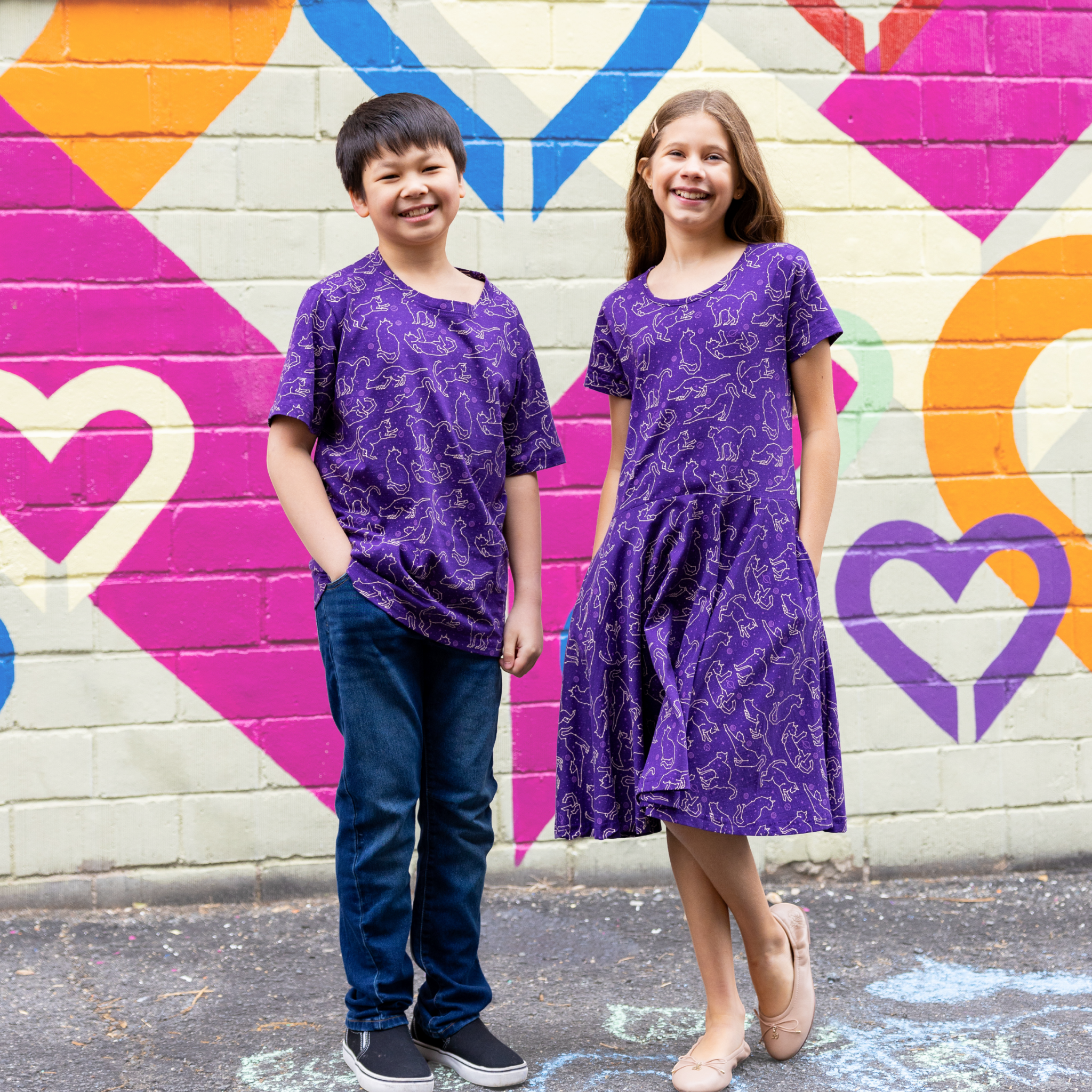 Cats Constellations Glow-in-the-Dark Kids T-Shirt