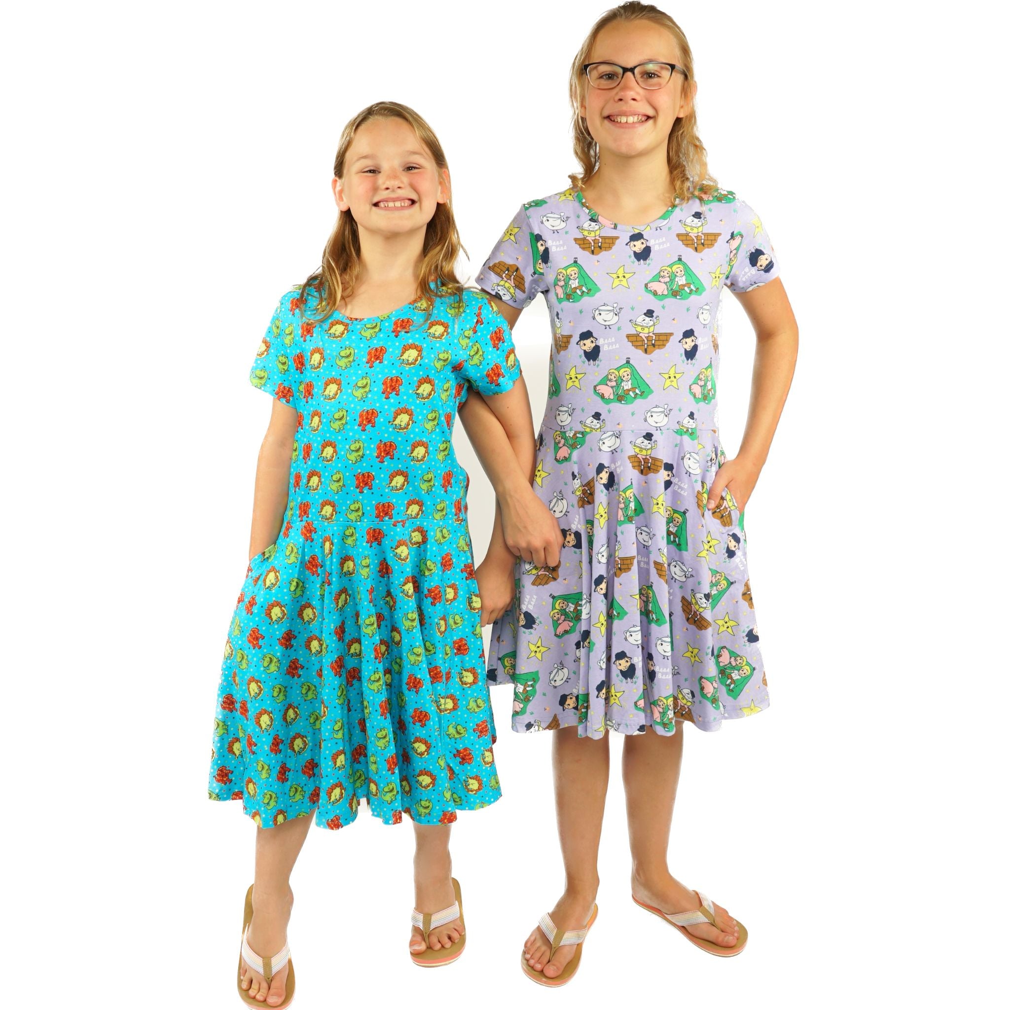 Dinosaurs Polka Dots Kids Twirl Dress
