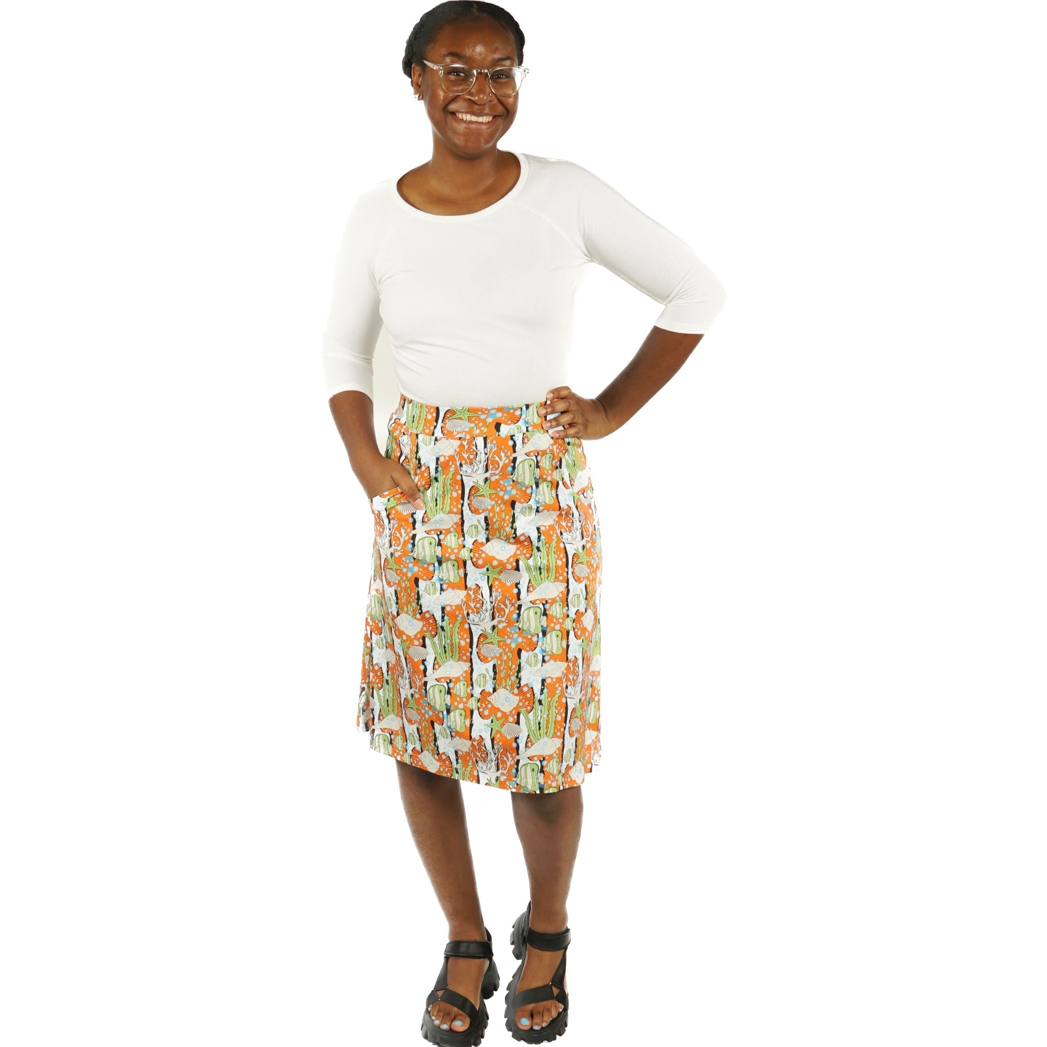 Coral Reef A-Line Skirt