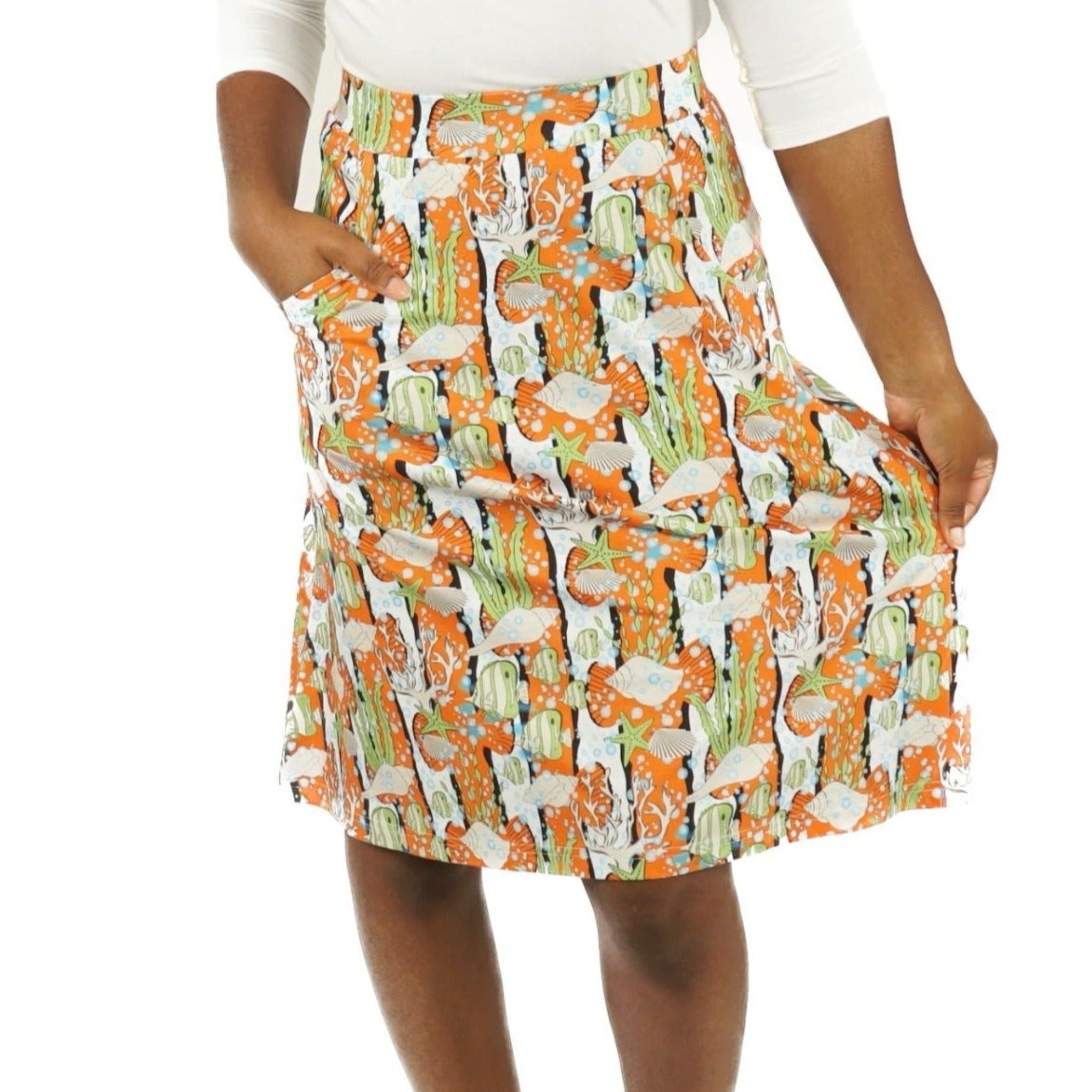 Coral Reef A-Line Skirt
