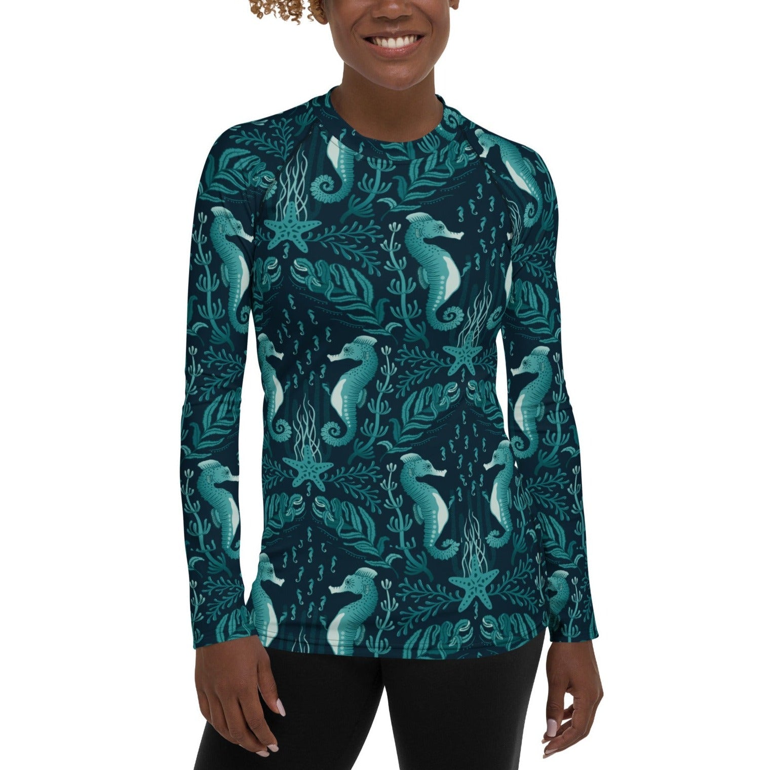 Seahorse Enchantment Rash Guard Top (POD)