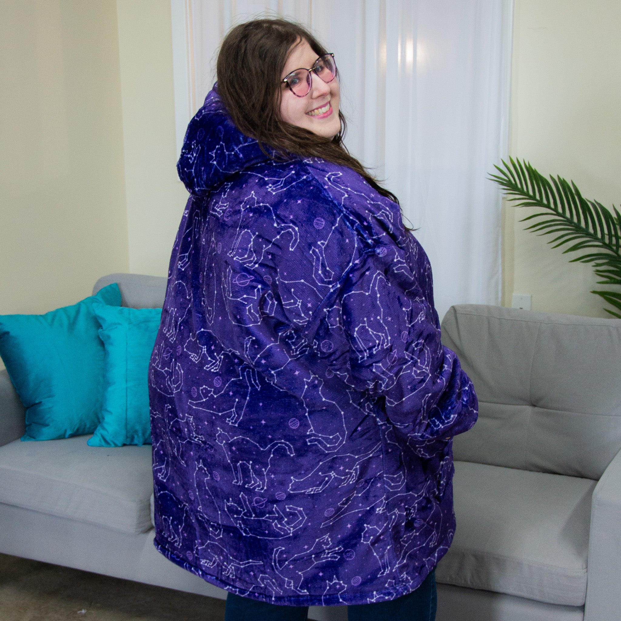 Cats Constellations Adults Blanket Hoodie