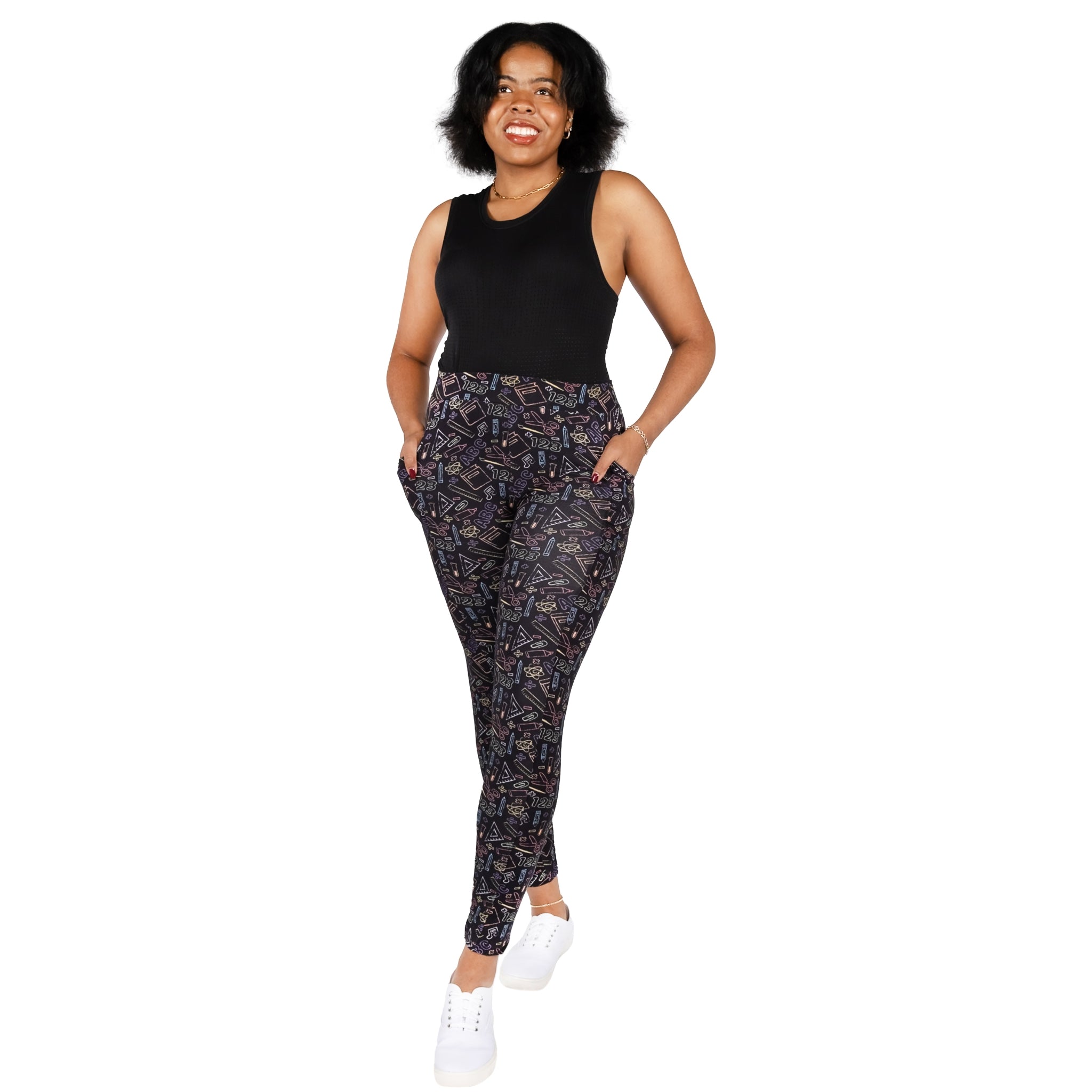 Chalkboard STEAM Adults Leggings with Pockets