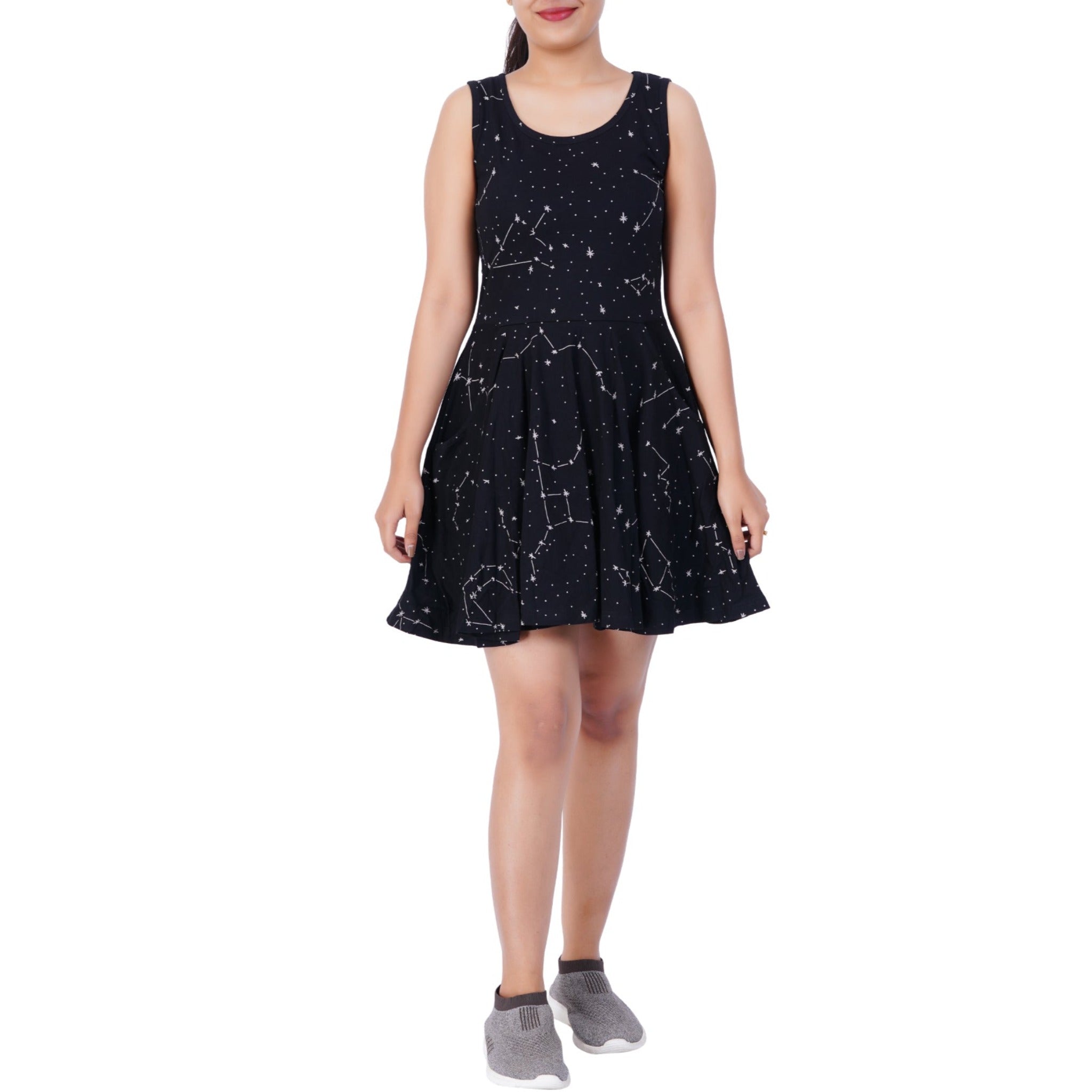 Constellations Glow-in-the-Dark Skater Dress with Pockets