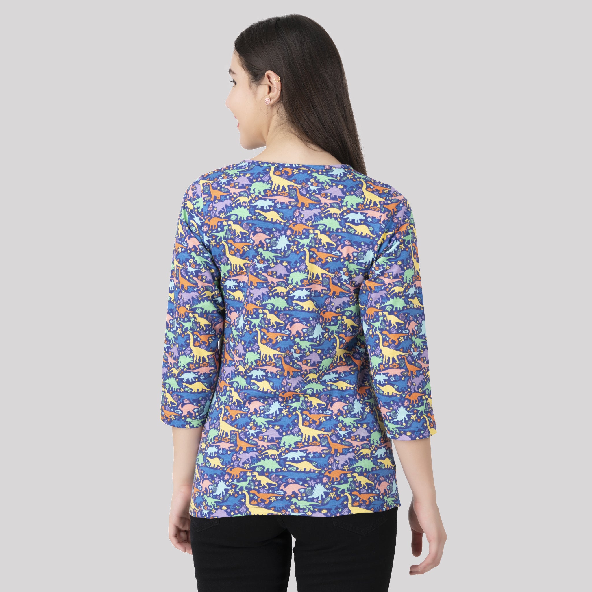 Dinosaurs & Fossils Split Neck Tunic Top