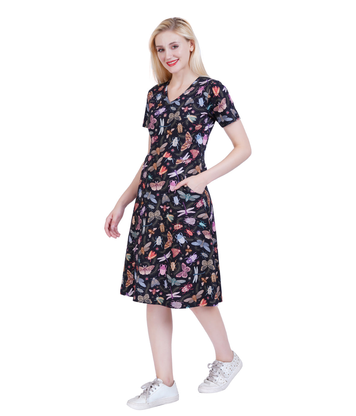 Doodle Bugs A-Line Dress with Pockets