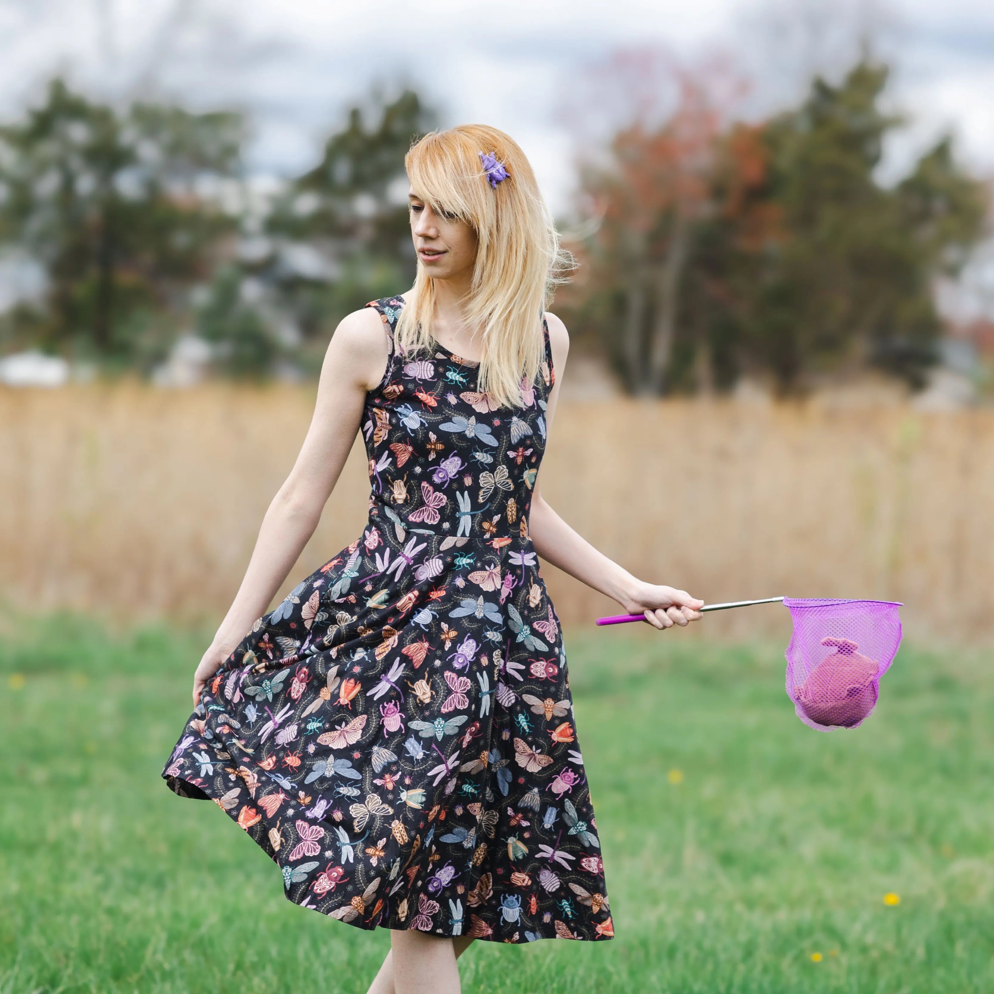 Doodle Bugs A-Line Dress with Pockets