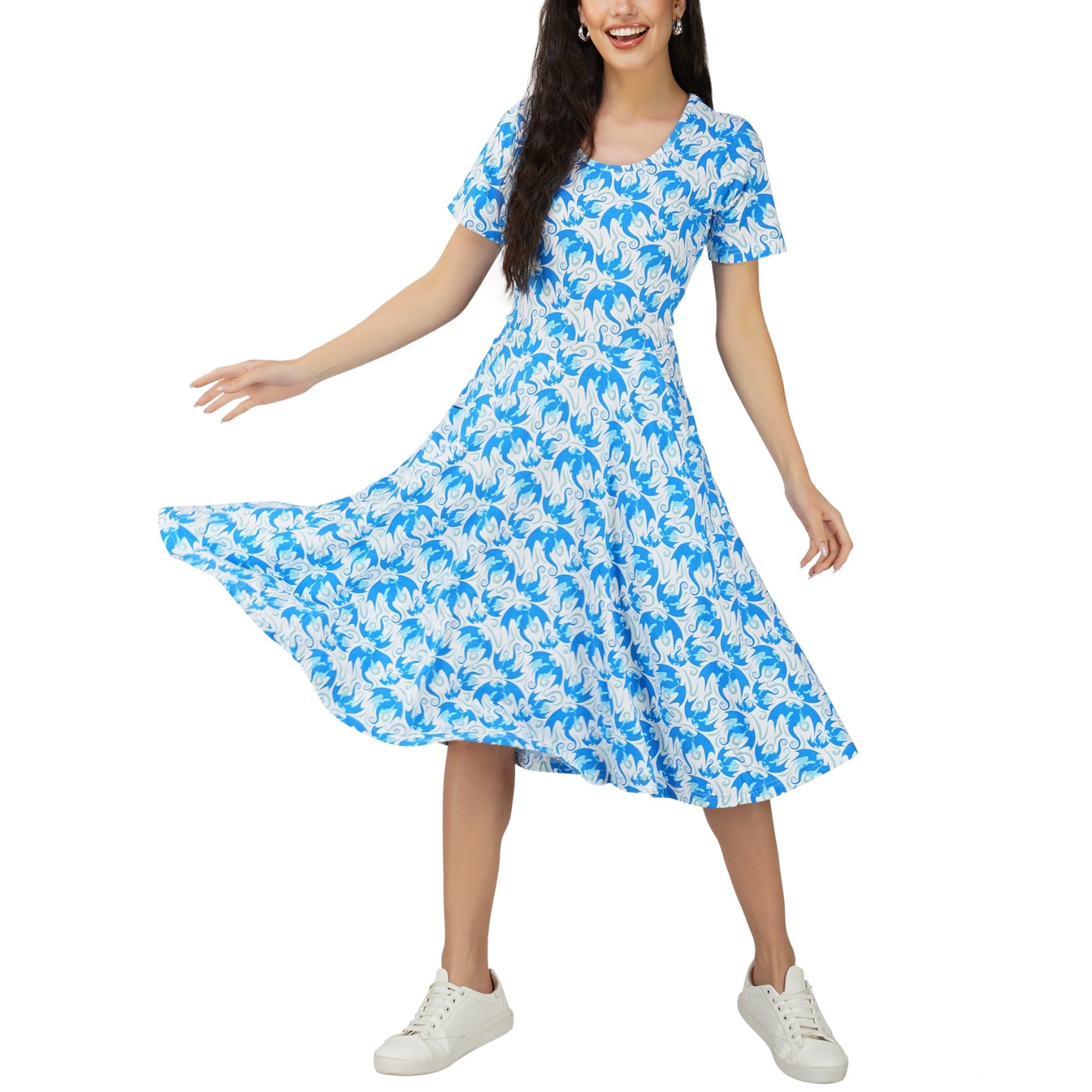Flying Dragons Fit & Flare Dress