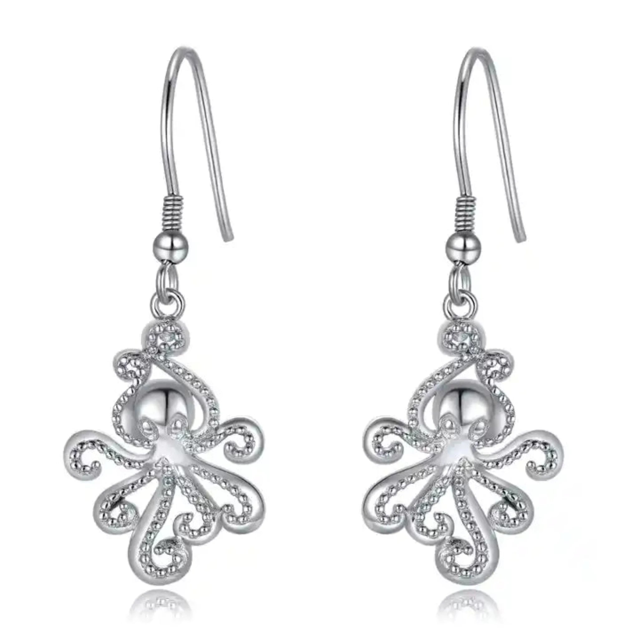 Octopus Sterling Silver Earrings