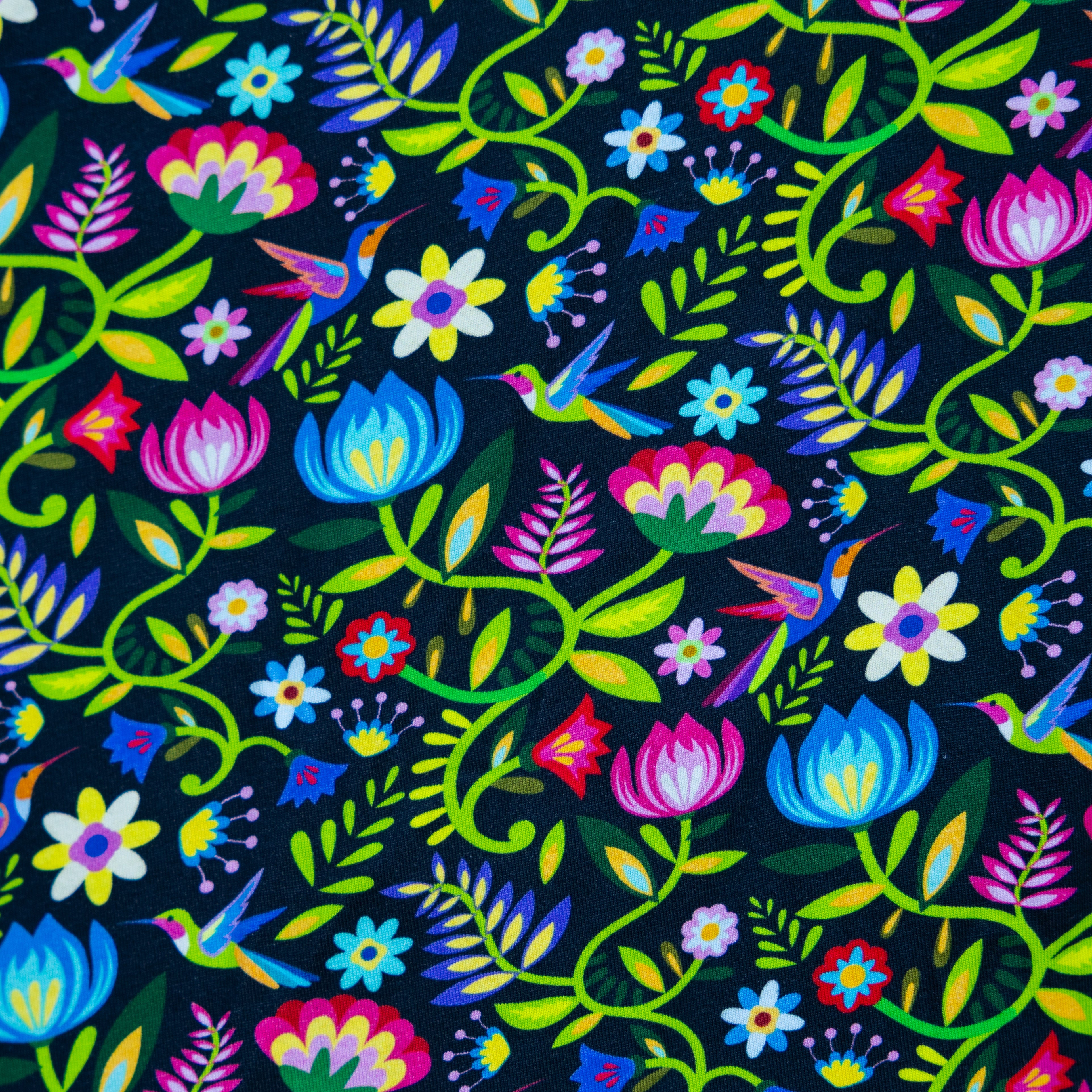 Hummingbird Paradise 3/4th Sleeves Kids Twirl Dress