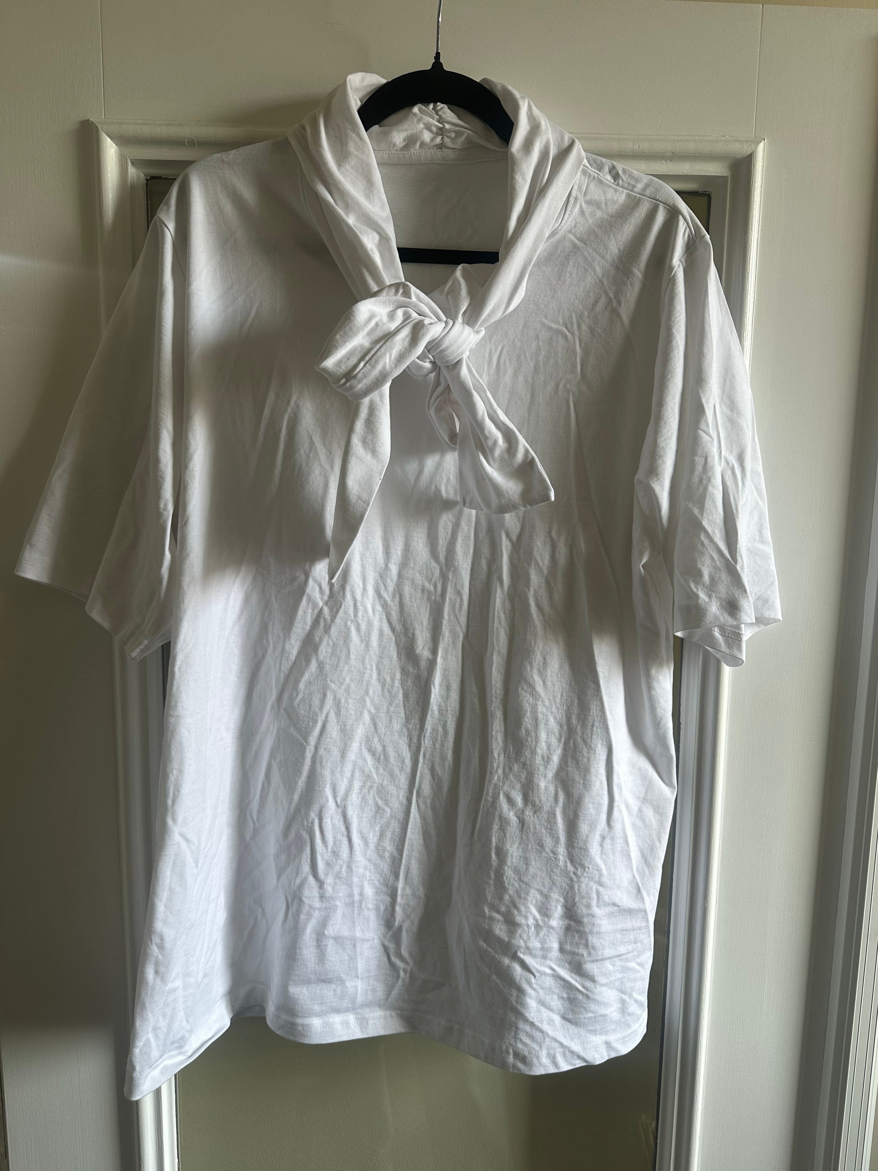 White Tie Neck Top Sample - 3XL