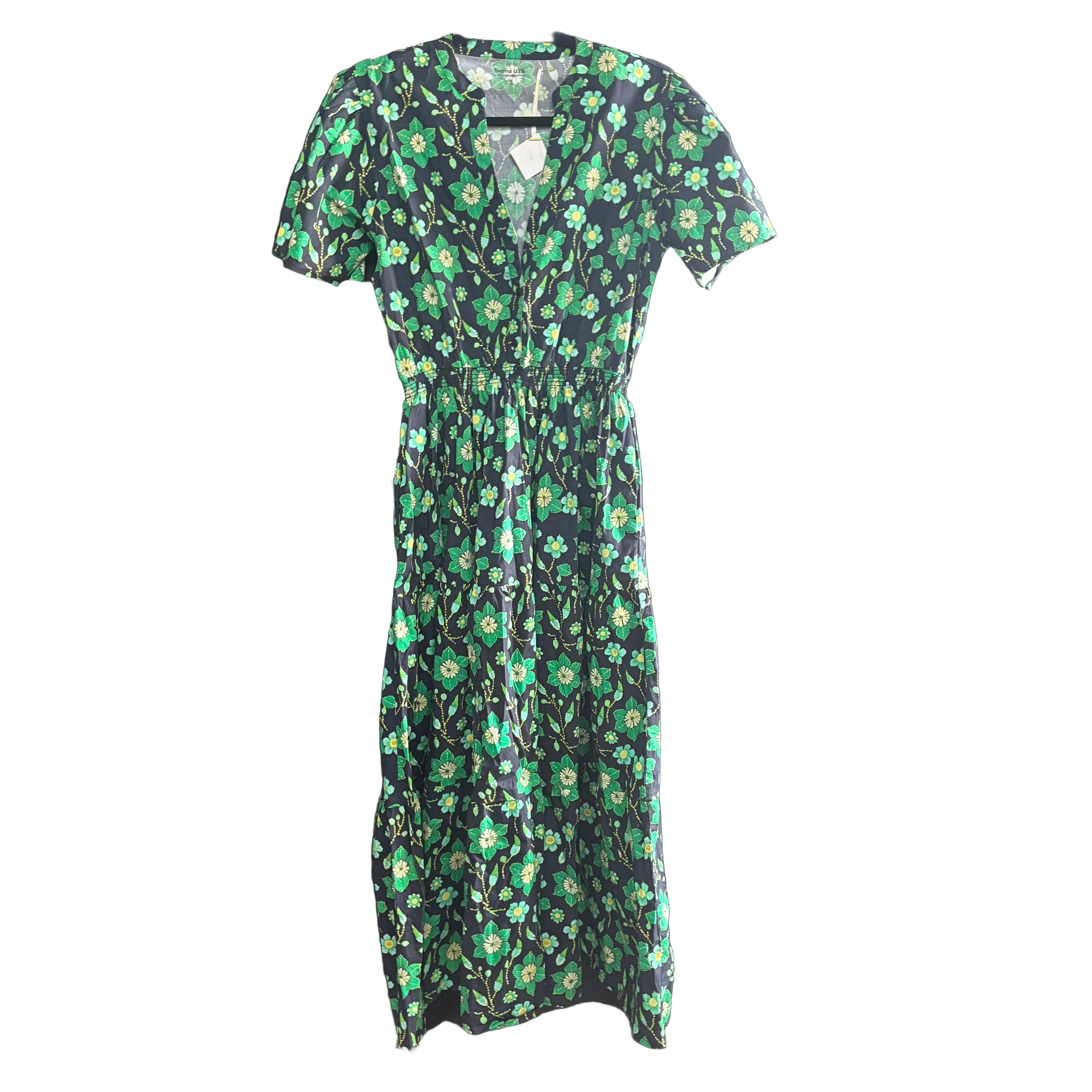 Green Floral Dress Sample - M