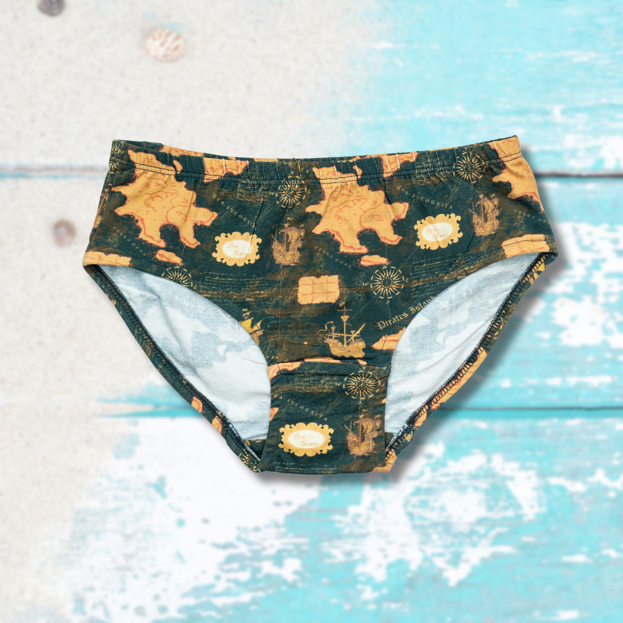 Nautical Chart Map Adults Underwear- 3 Pack