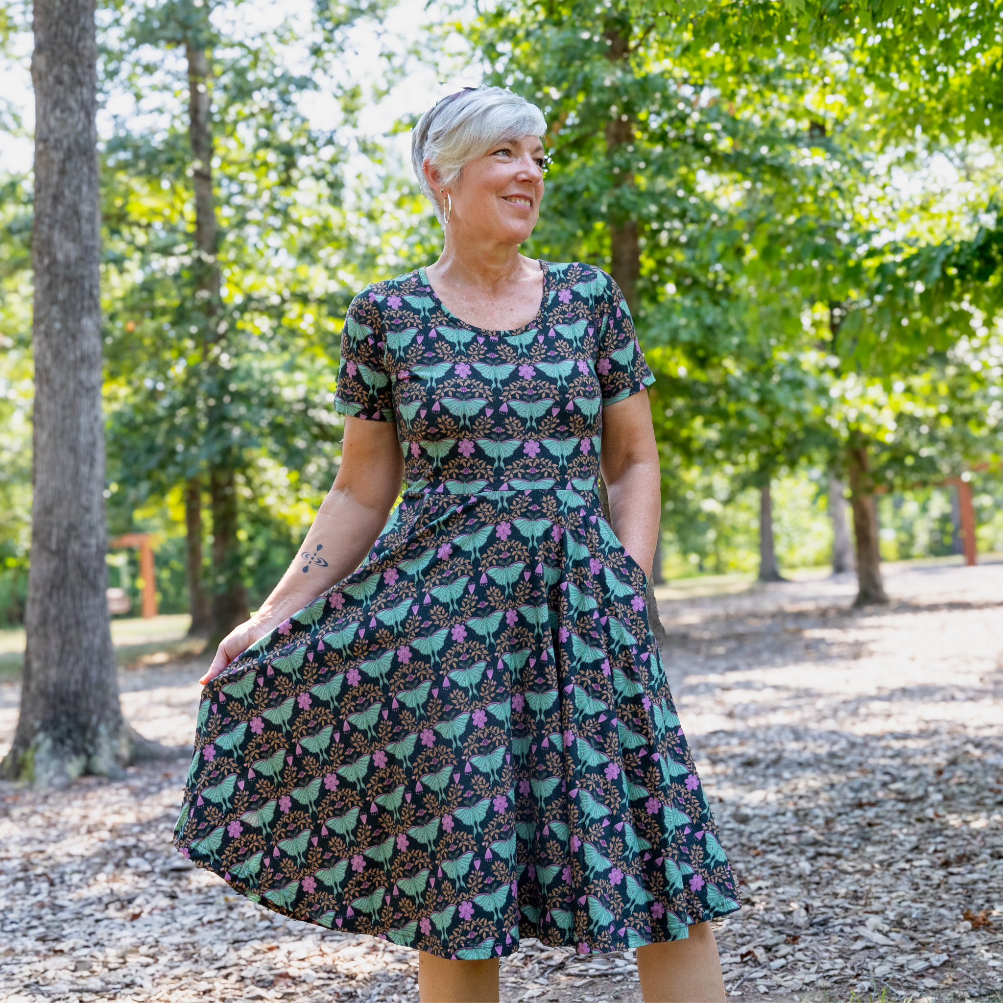Luna Moth Twirl Dress