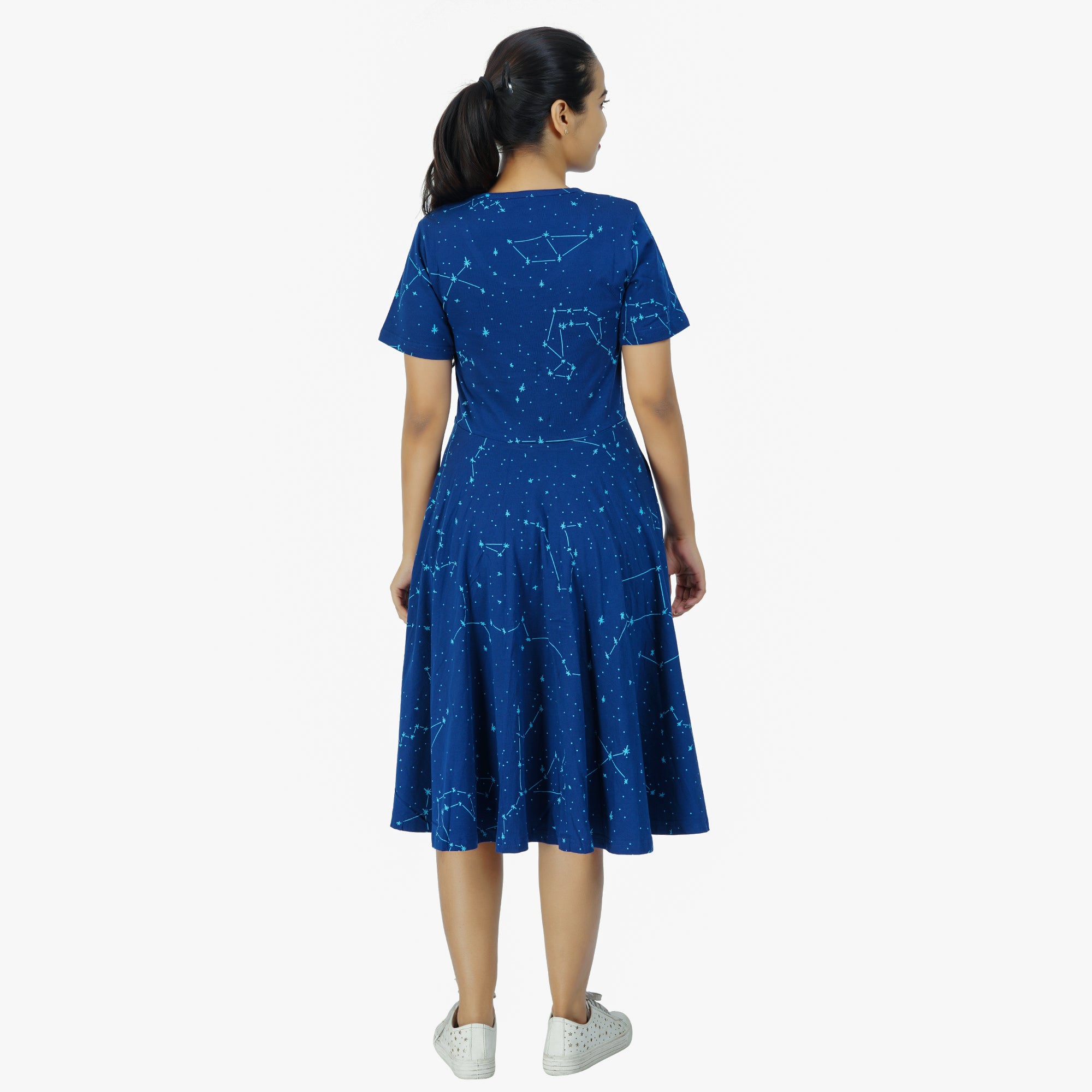 (Pre-order) Constellations Glow-in-the-Dark Navy Twirl Dress