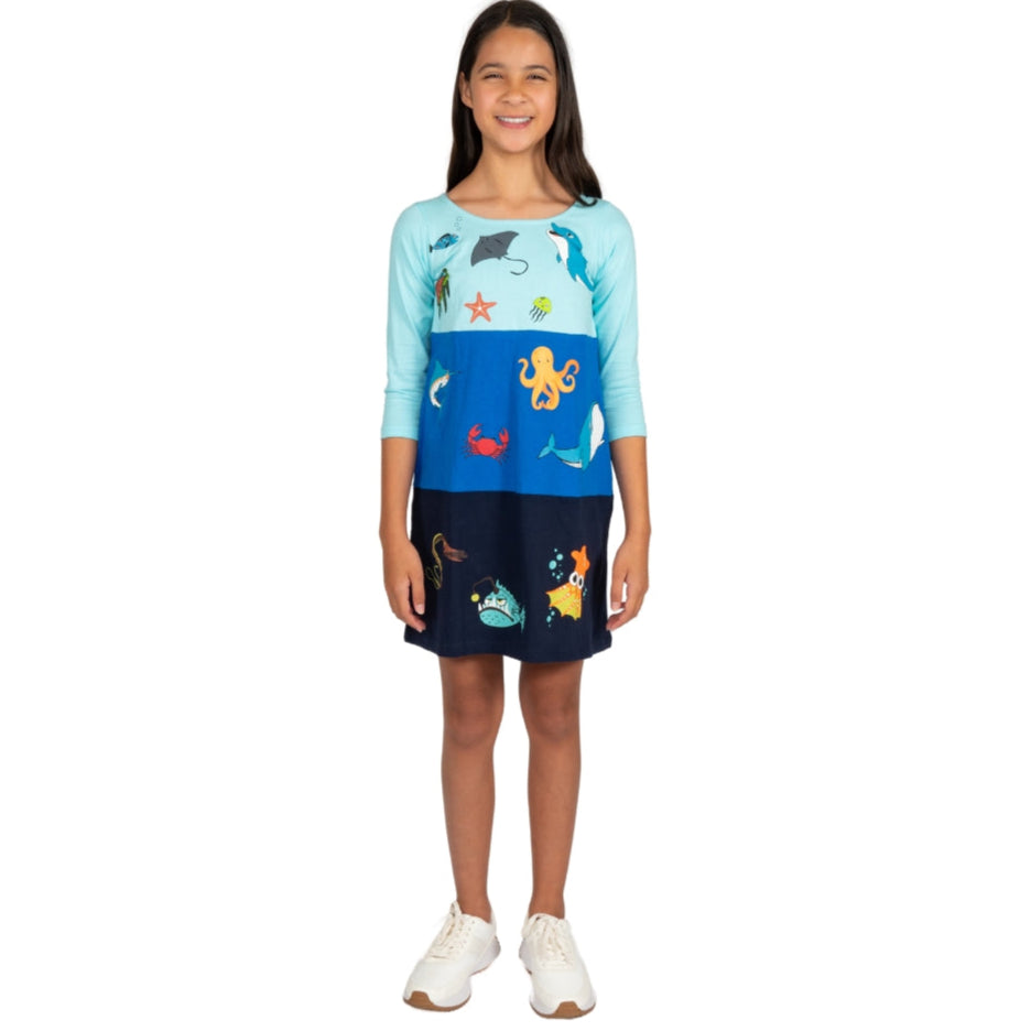 Ocean Zones Kids A-Line Dress