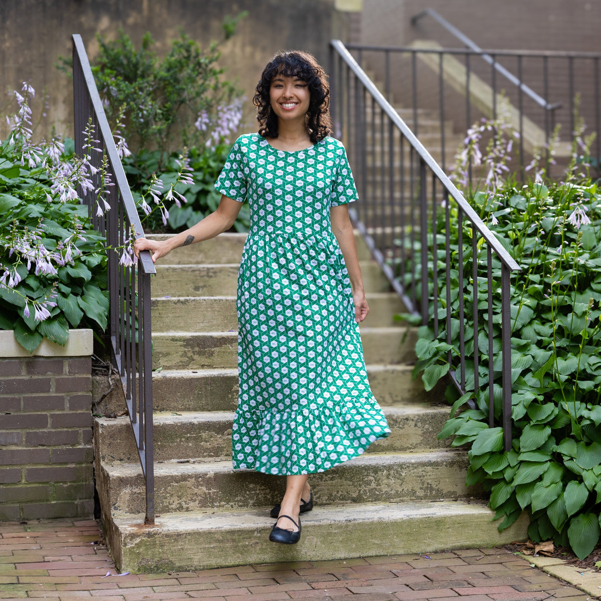 Polyatomic Ions Midi Dress Sample - S (47" Length)