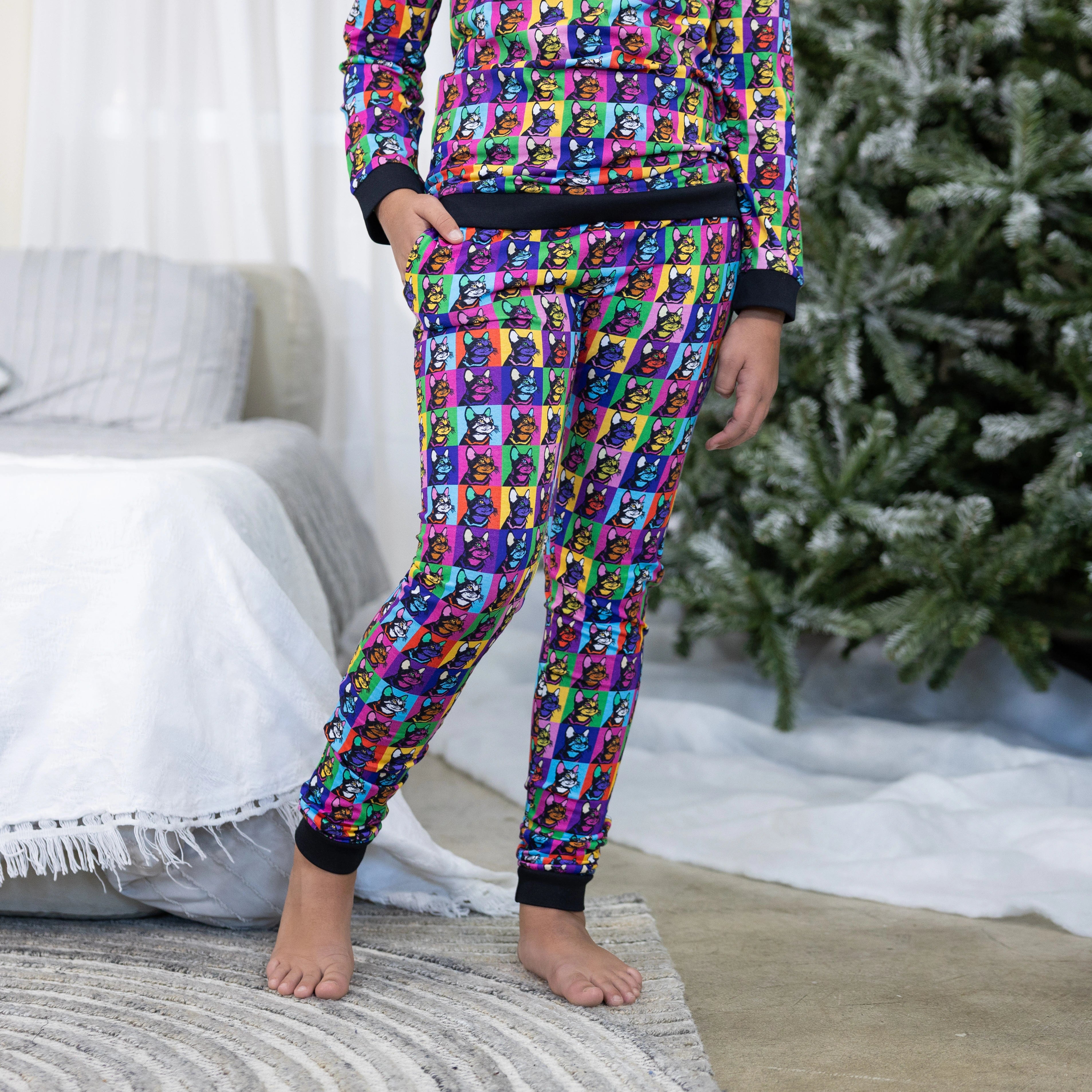 Pop Art Cats Kids Pajamas Set