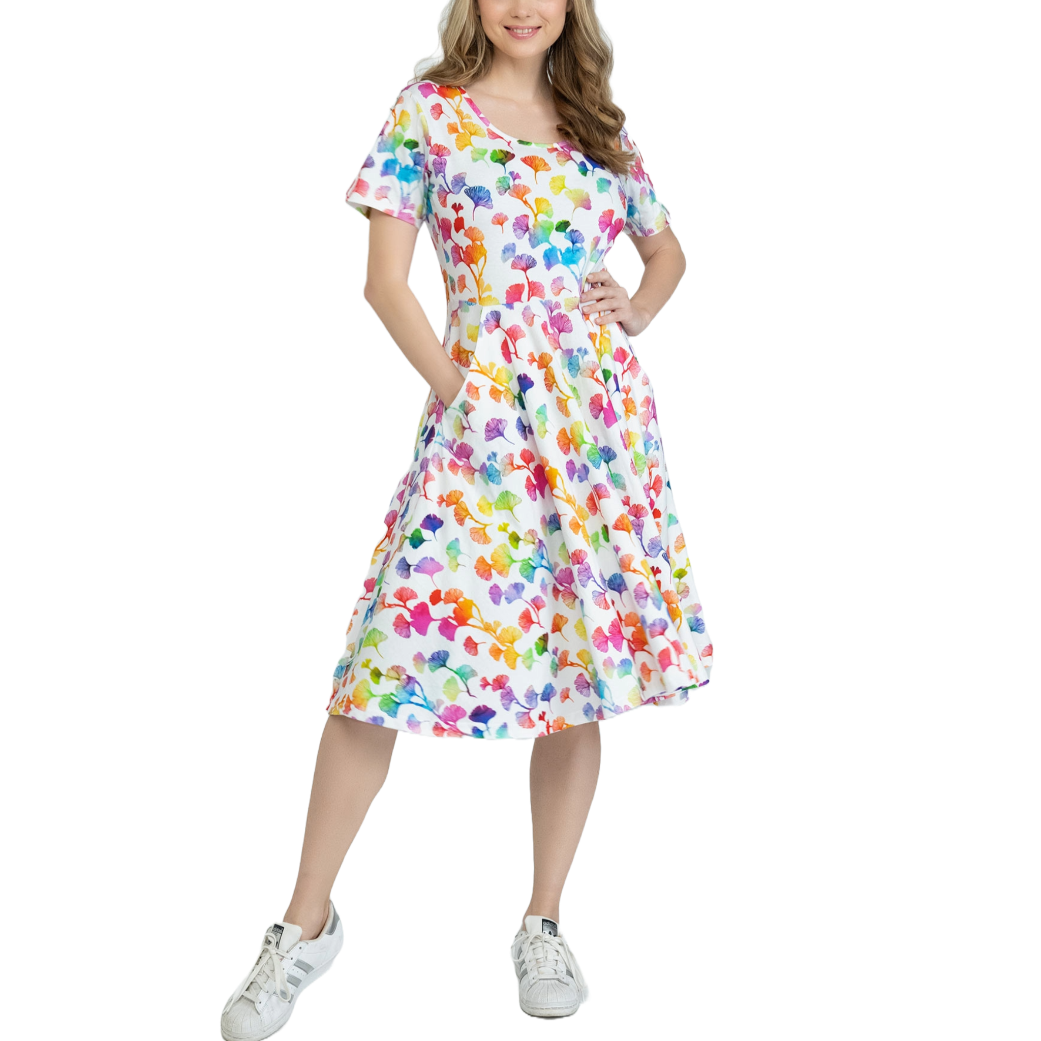 Rainbow Ginkgo Leaves Radia Dress Svaha USA Svaha USA rainbow-ginkgo-leaves-radia-dress-svaha-usa-svaha-usa