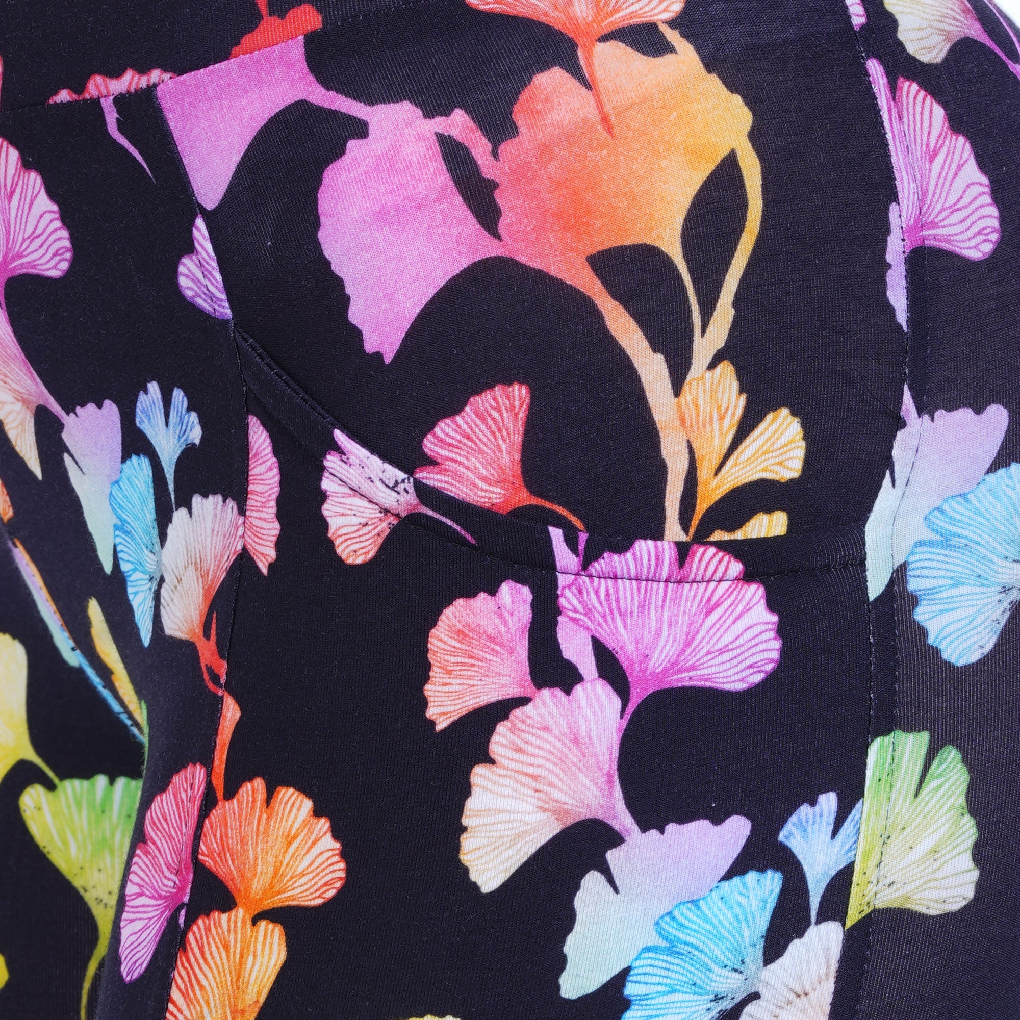 Rainbow Ginkgo Leaves Kids Leggings with Pockets