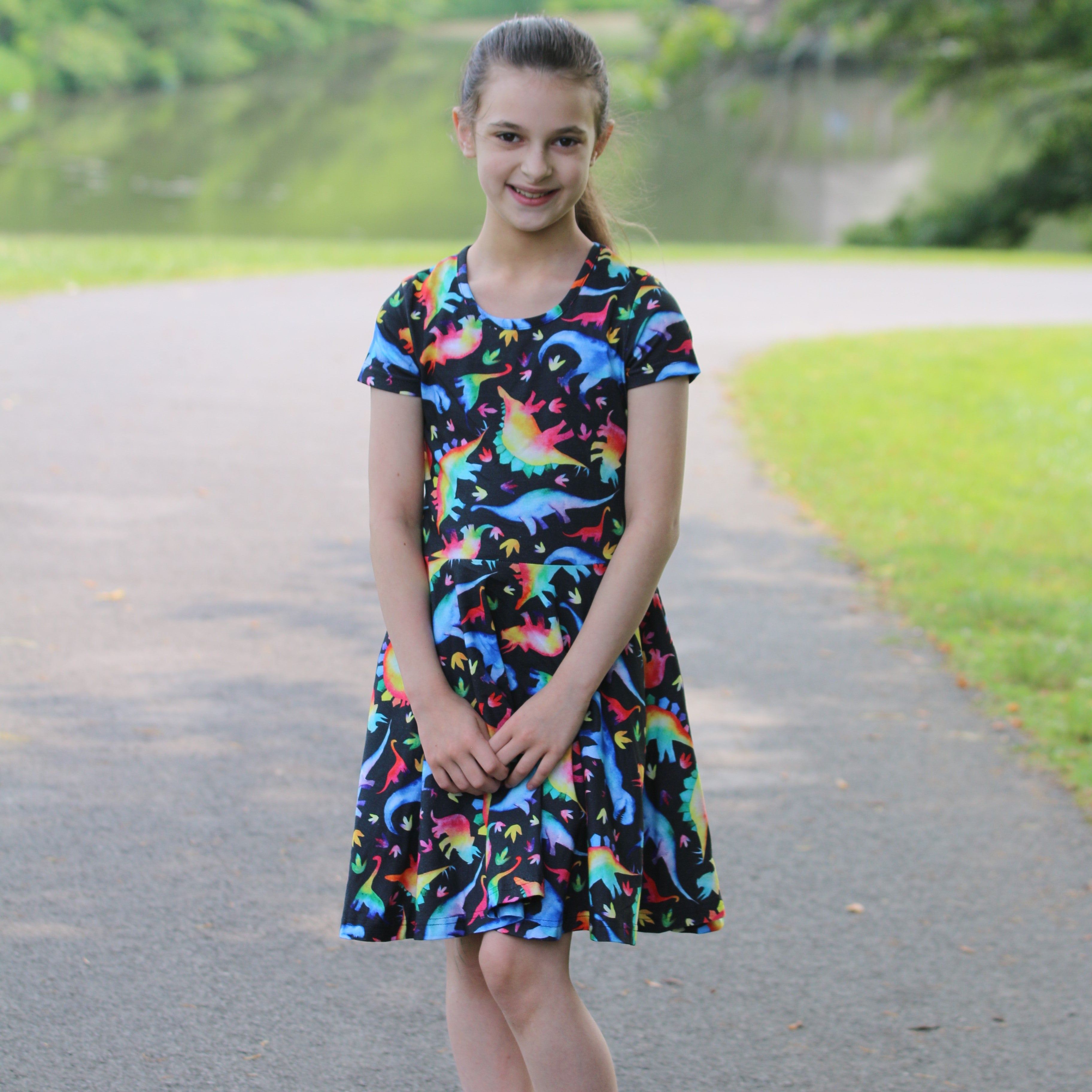 Rainbowsaurus Kids Twirl Dress
