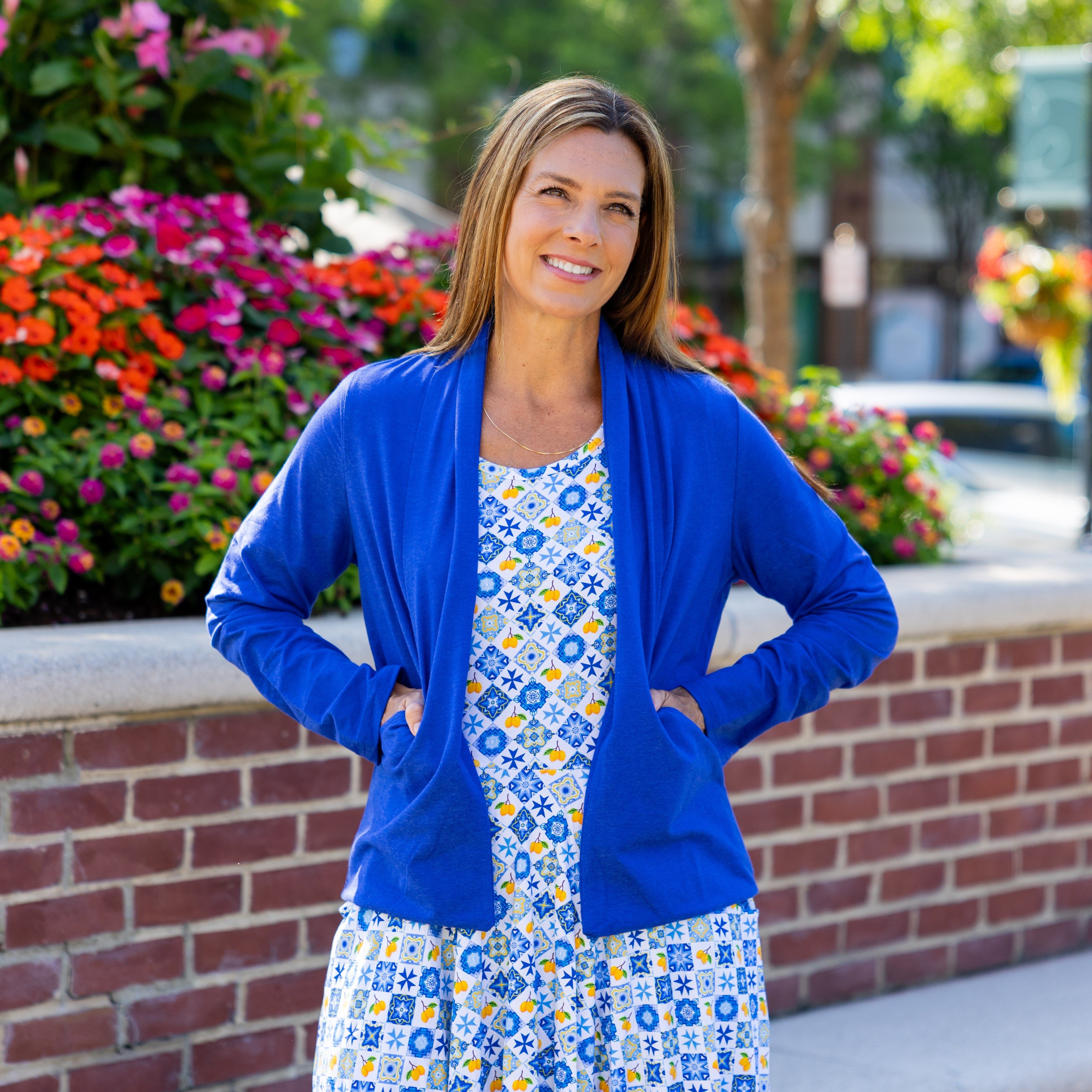 Royal Blue Shorter-Length Cardigan