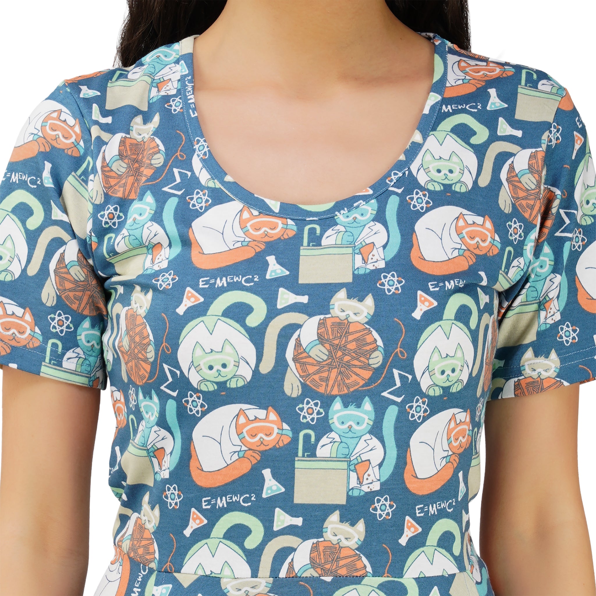 Science Cats Fit & Flare Dress