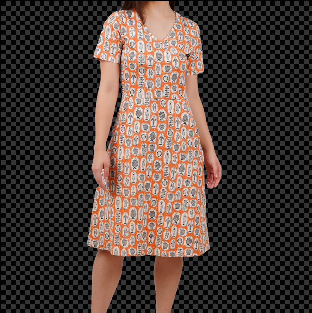 Terracota Fish Dress Sample - XS