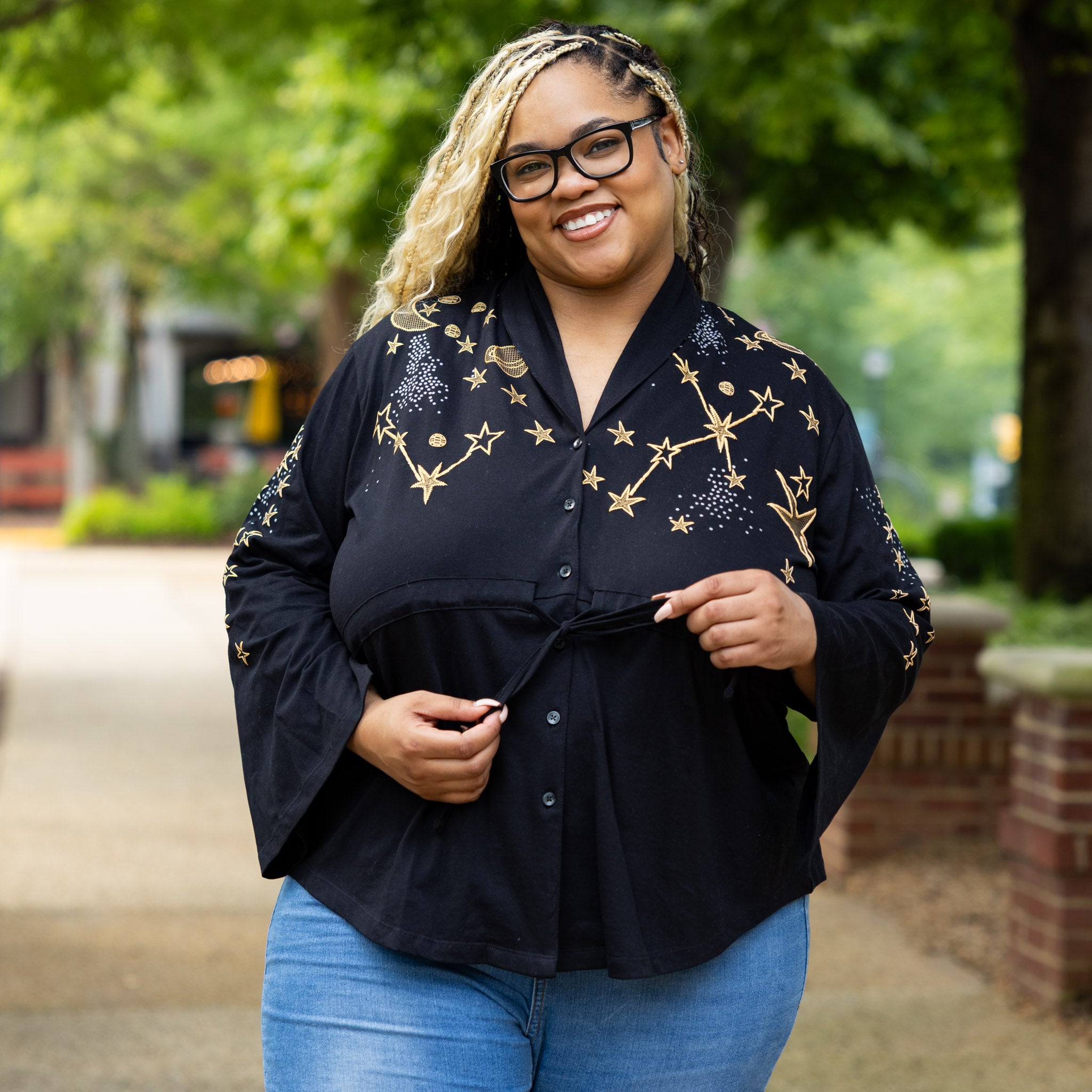 Space Drawstring Top