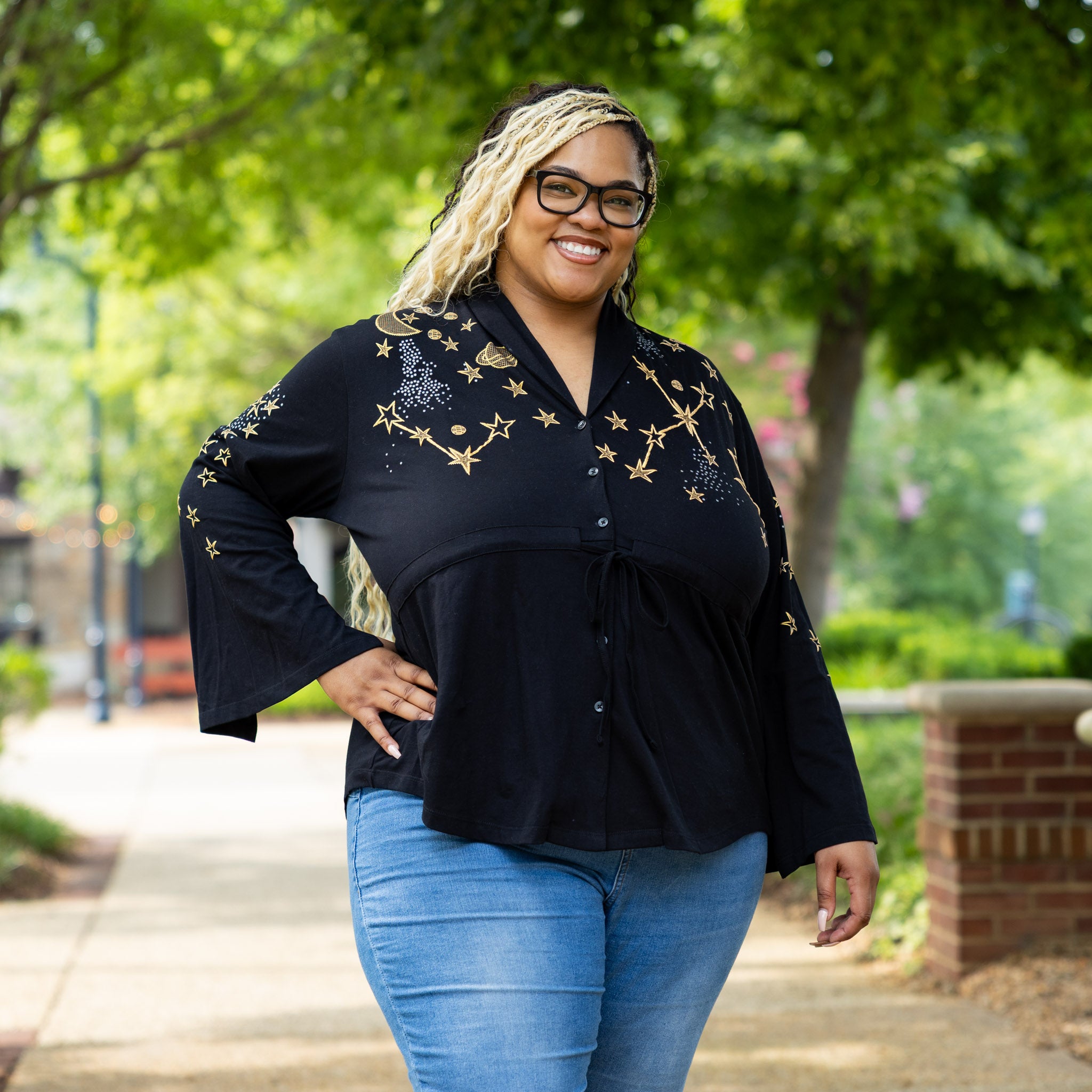 Space Drawstring Top