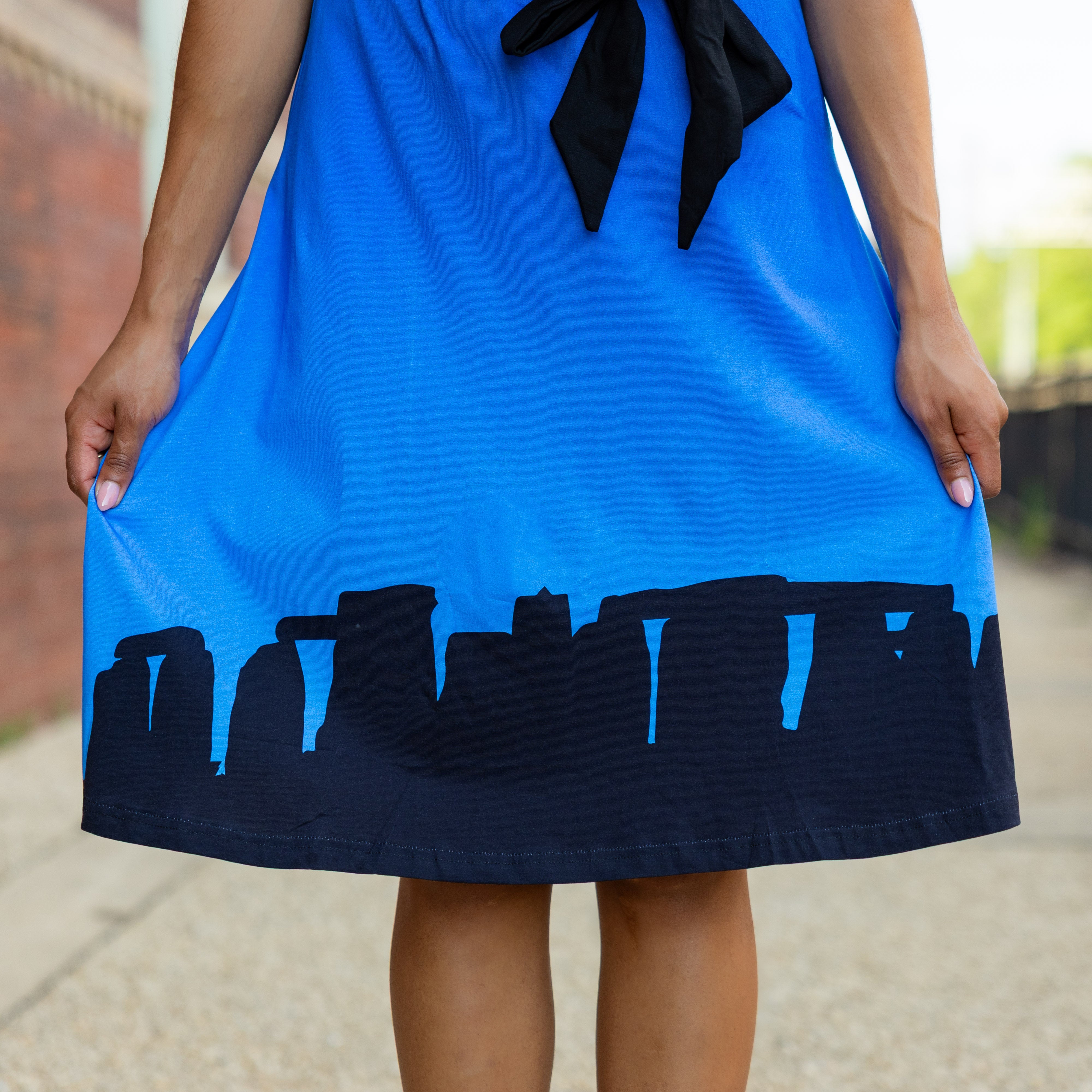 Stonehenge Belted A-Line Dress (No Waist Seam)