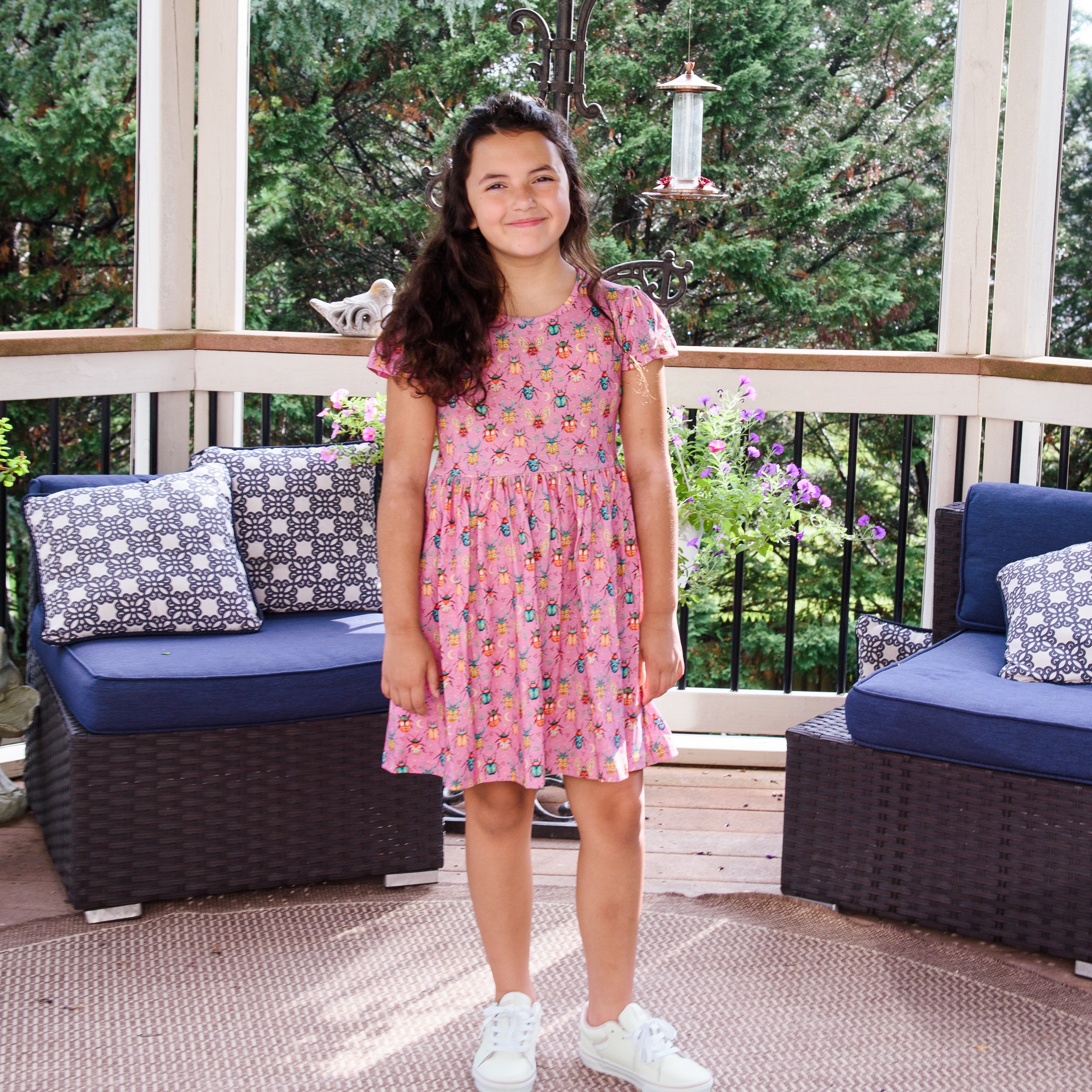Beetles Kids Dress with Pockets