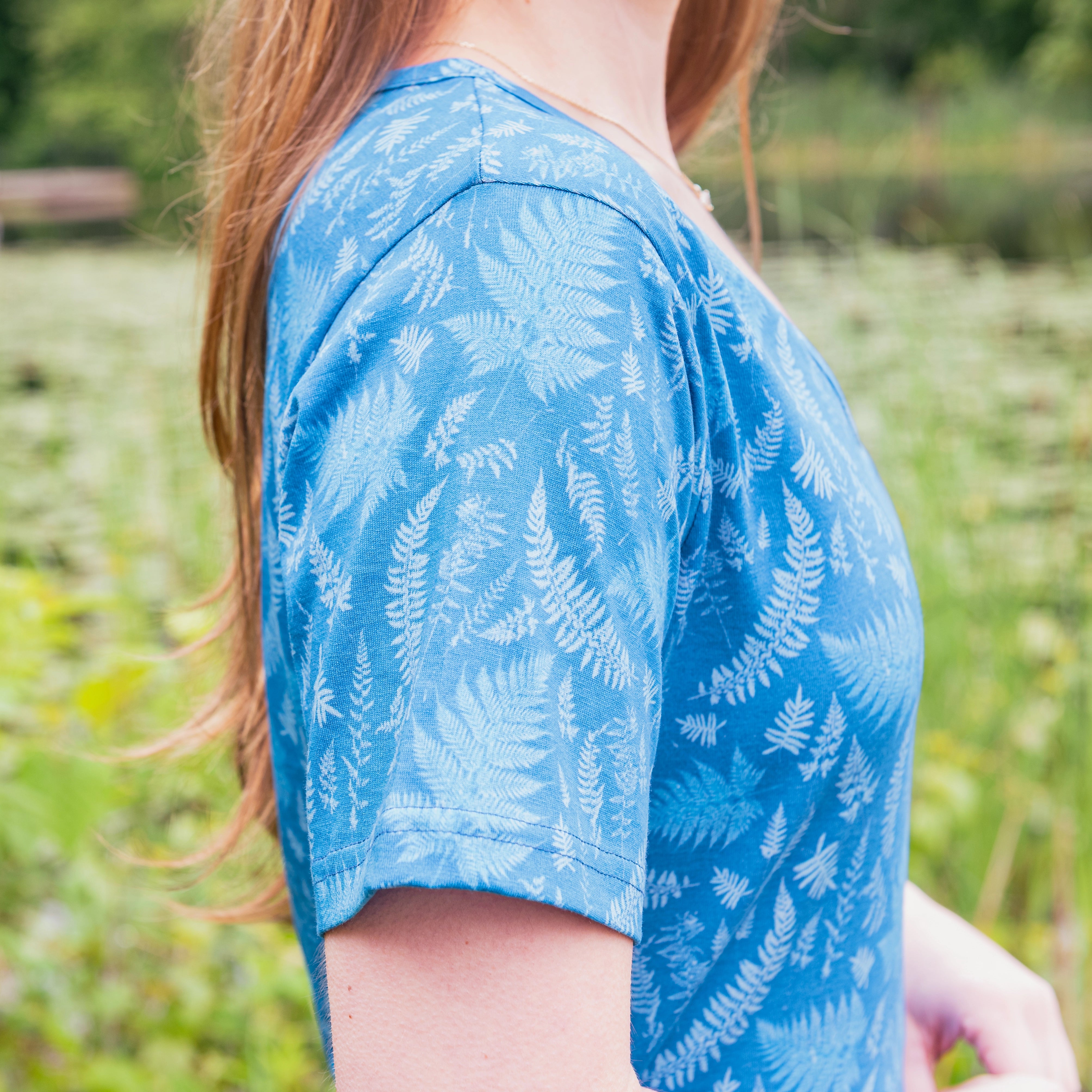 Cyanotype Fit & Flare Dress with Pockets