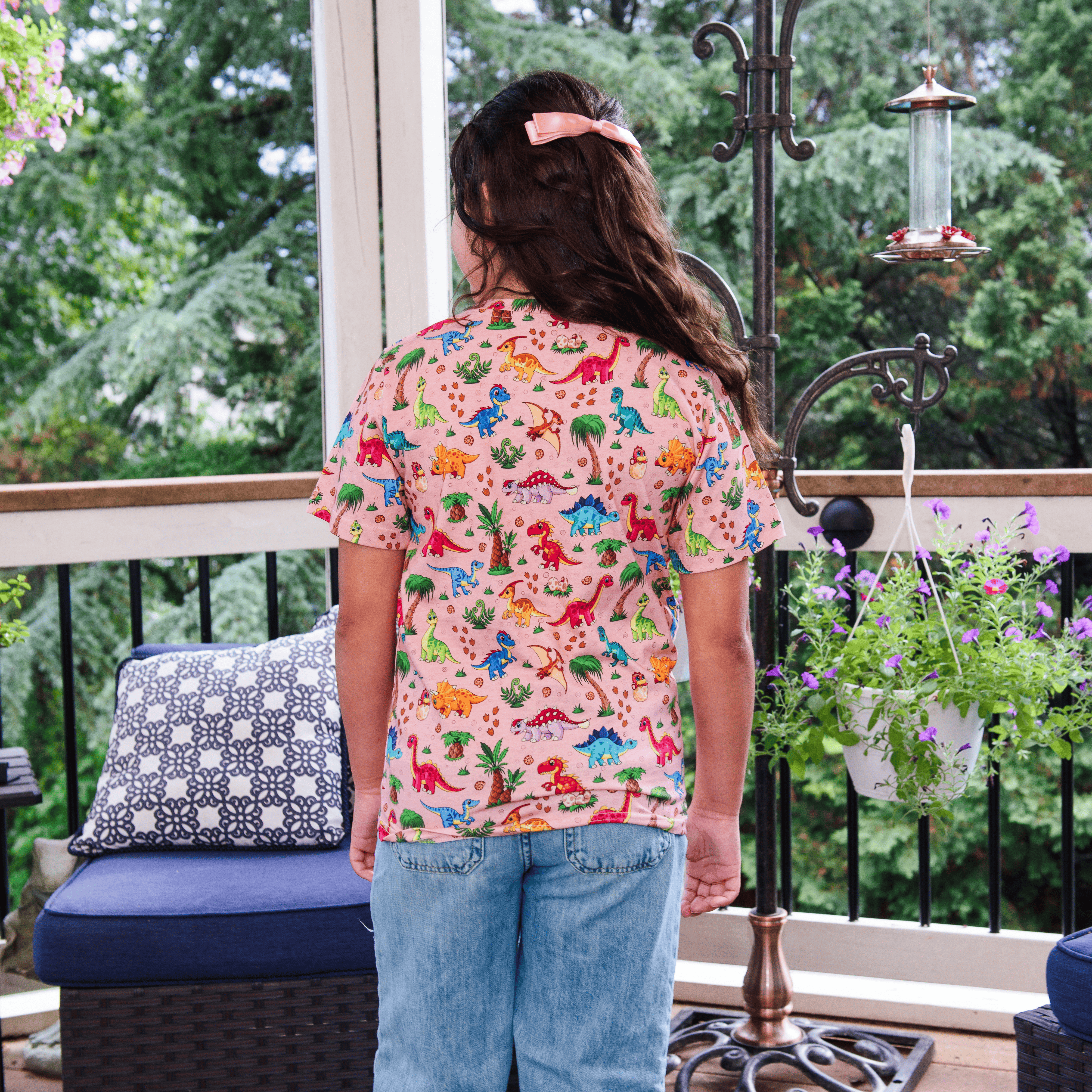 Floral Dinosaurs Kids T-Shirt