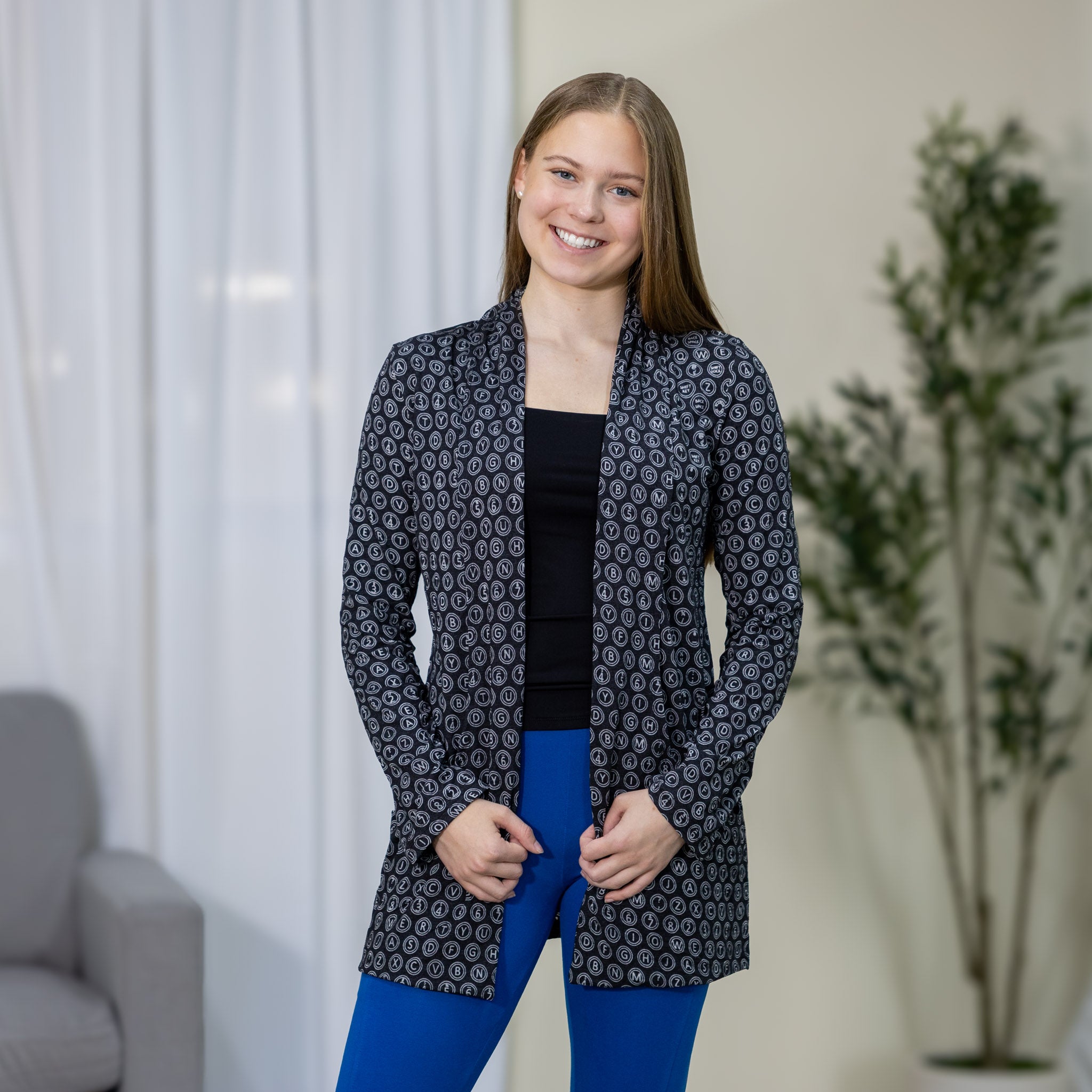 Typewriter Keys Burnout Cardigan