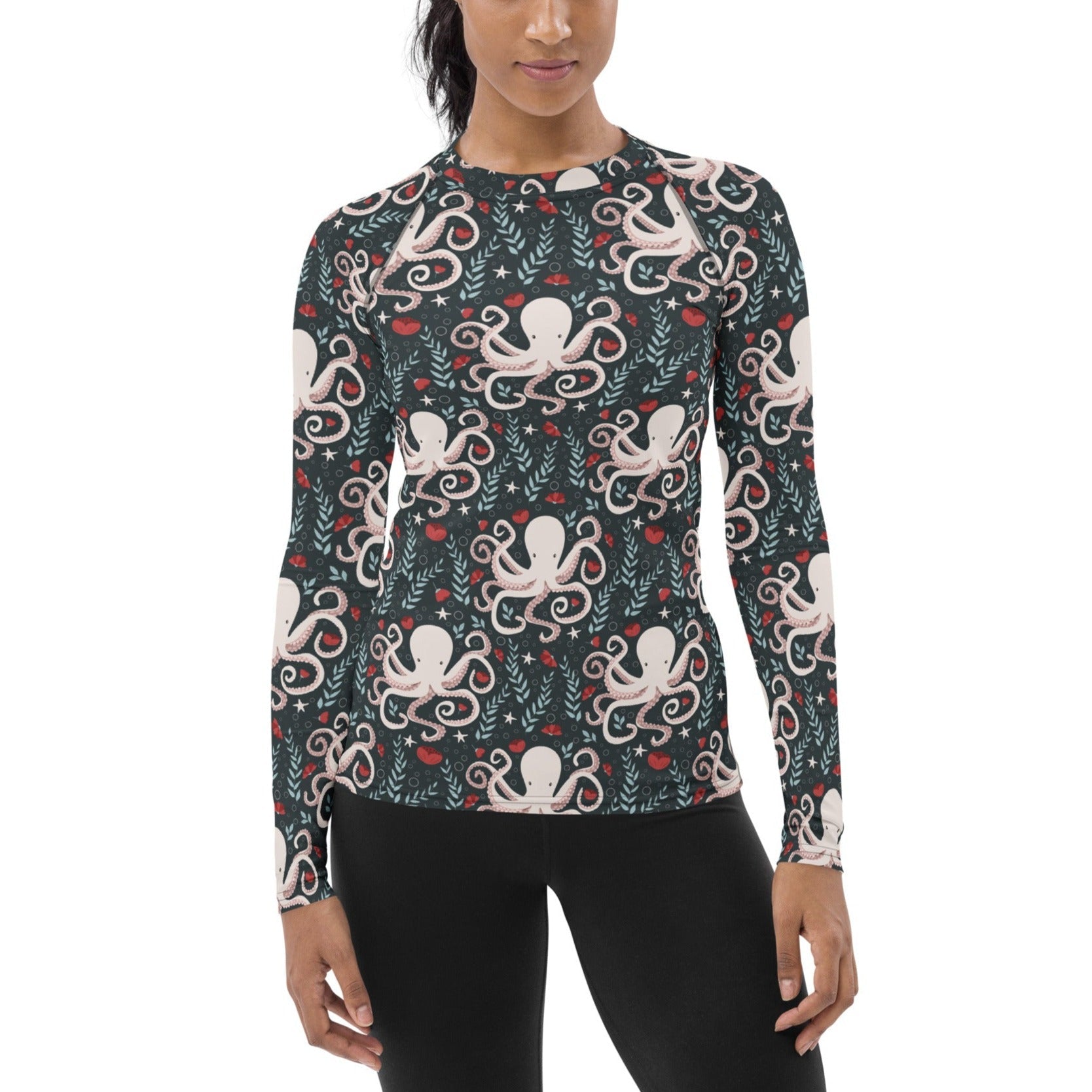 Floral Octopus Rash Guard Top (POD)
