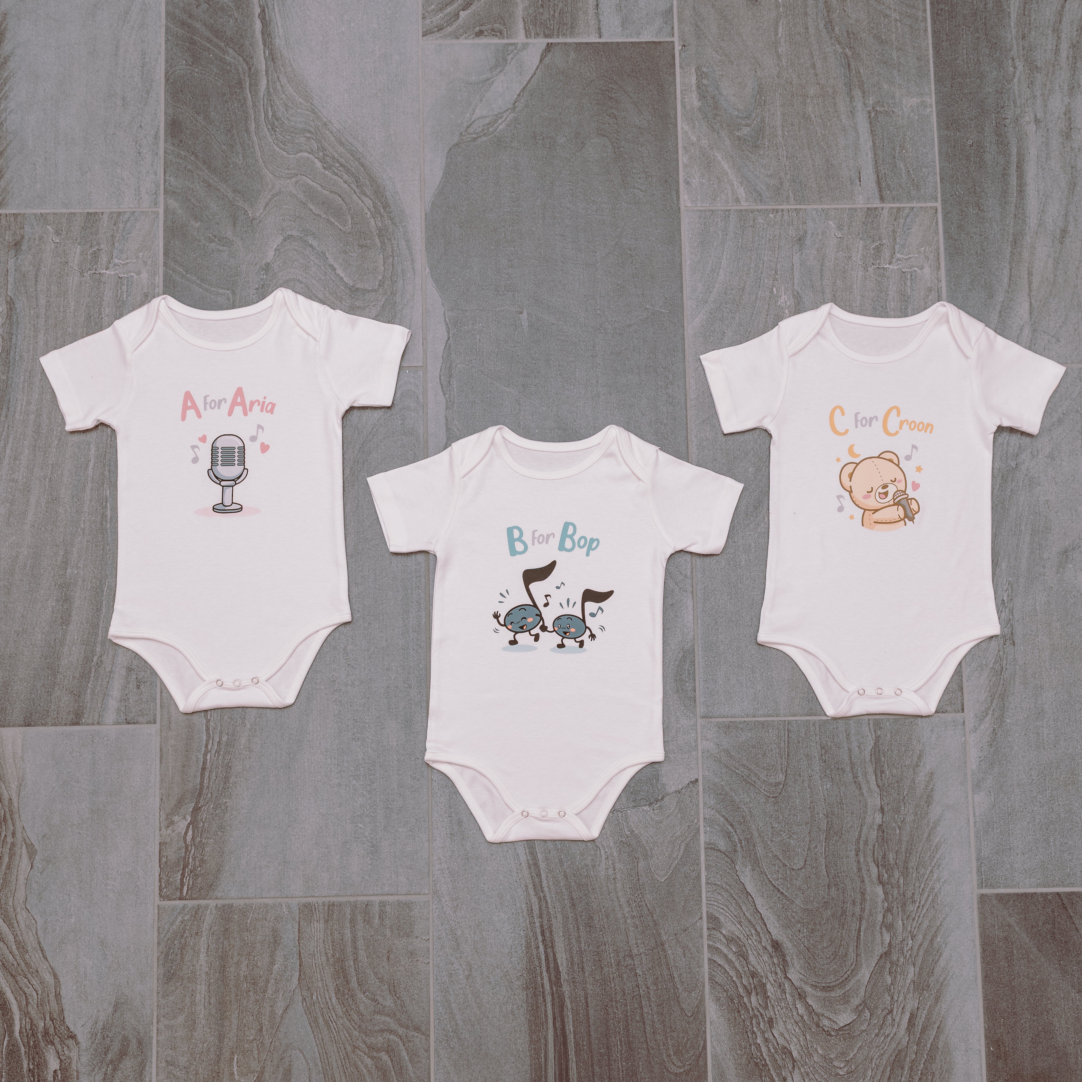 ABCs of Music Baby Bodysuits