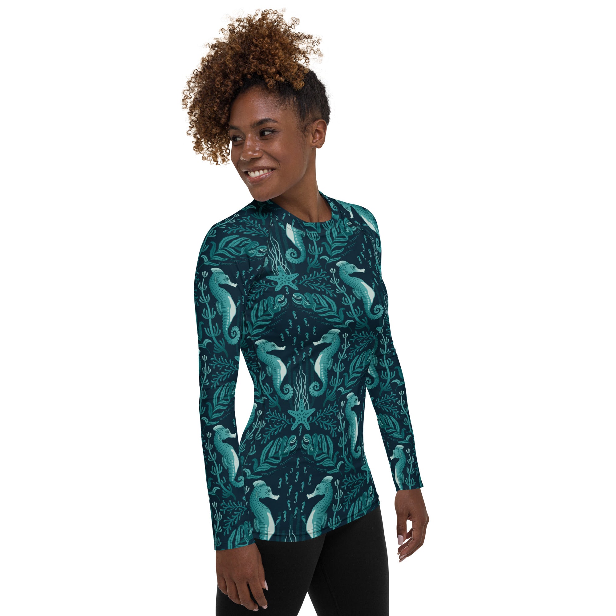 Seahorse Enchantment Rash Guard Top (POD)