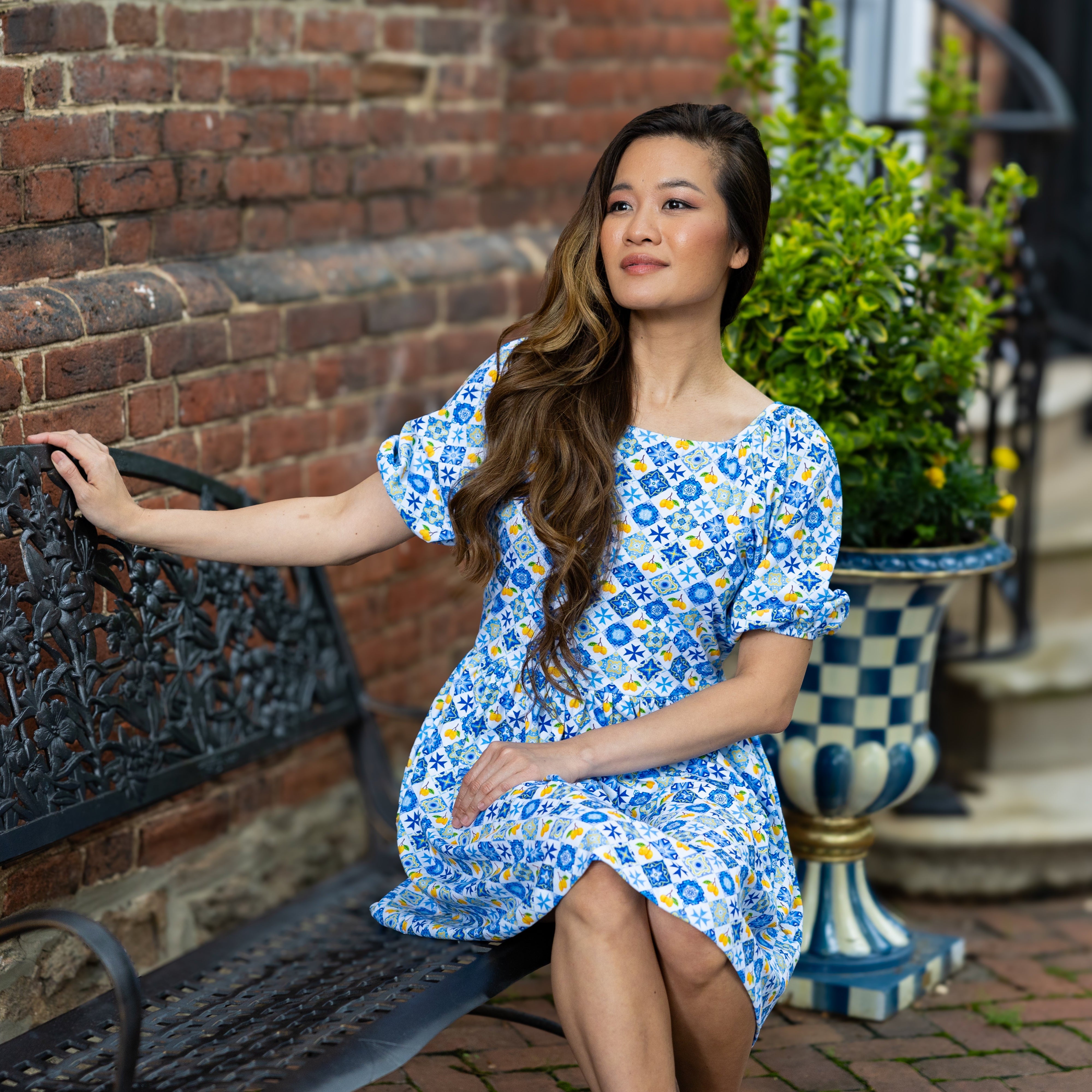 Amalfi Square-Neck Dress